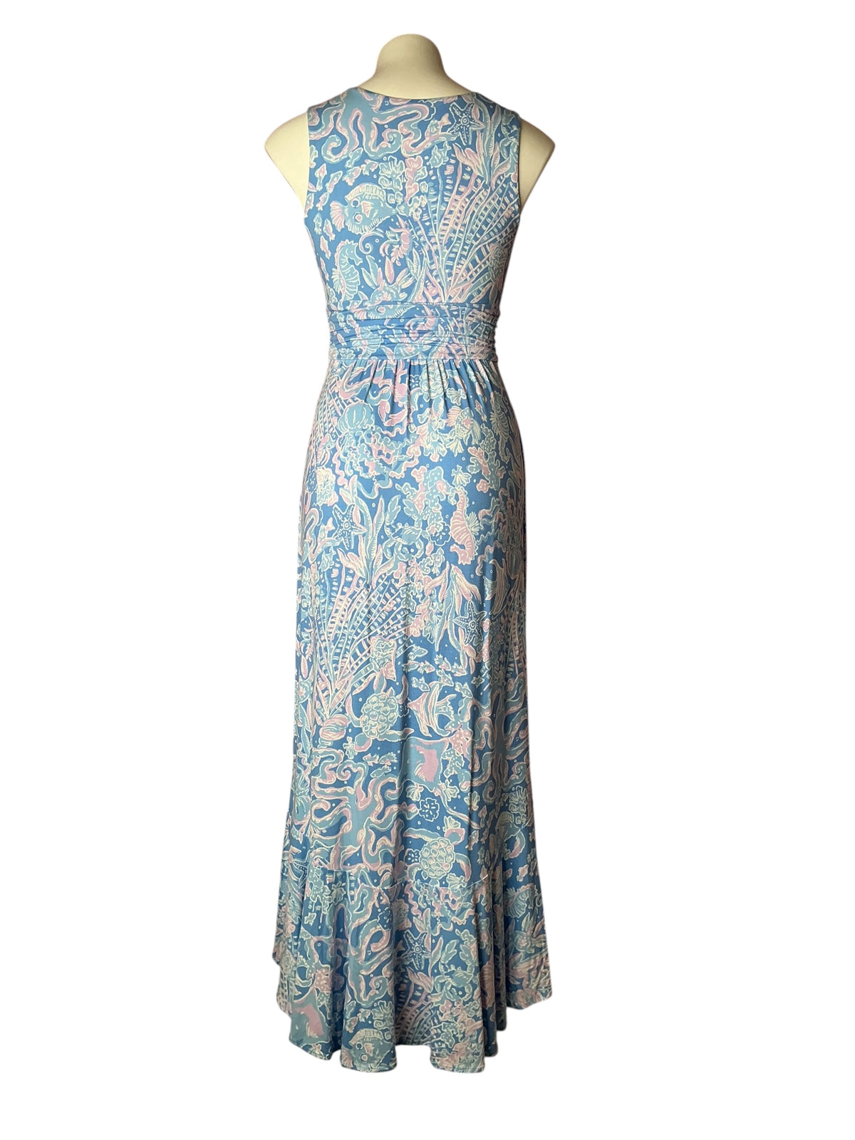 Lilly Pulitzer Moana Maxi Dress Boca Blue Sea What I Sea - Size XXS