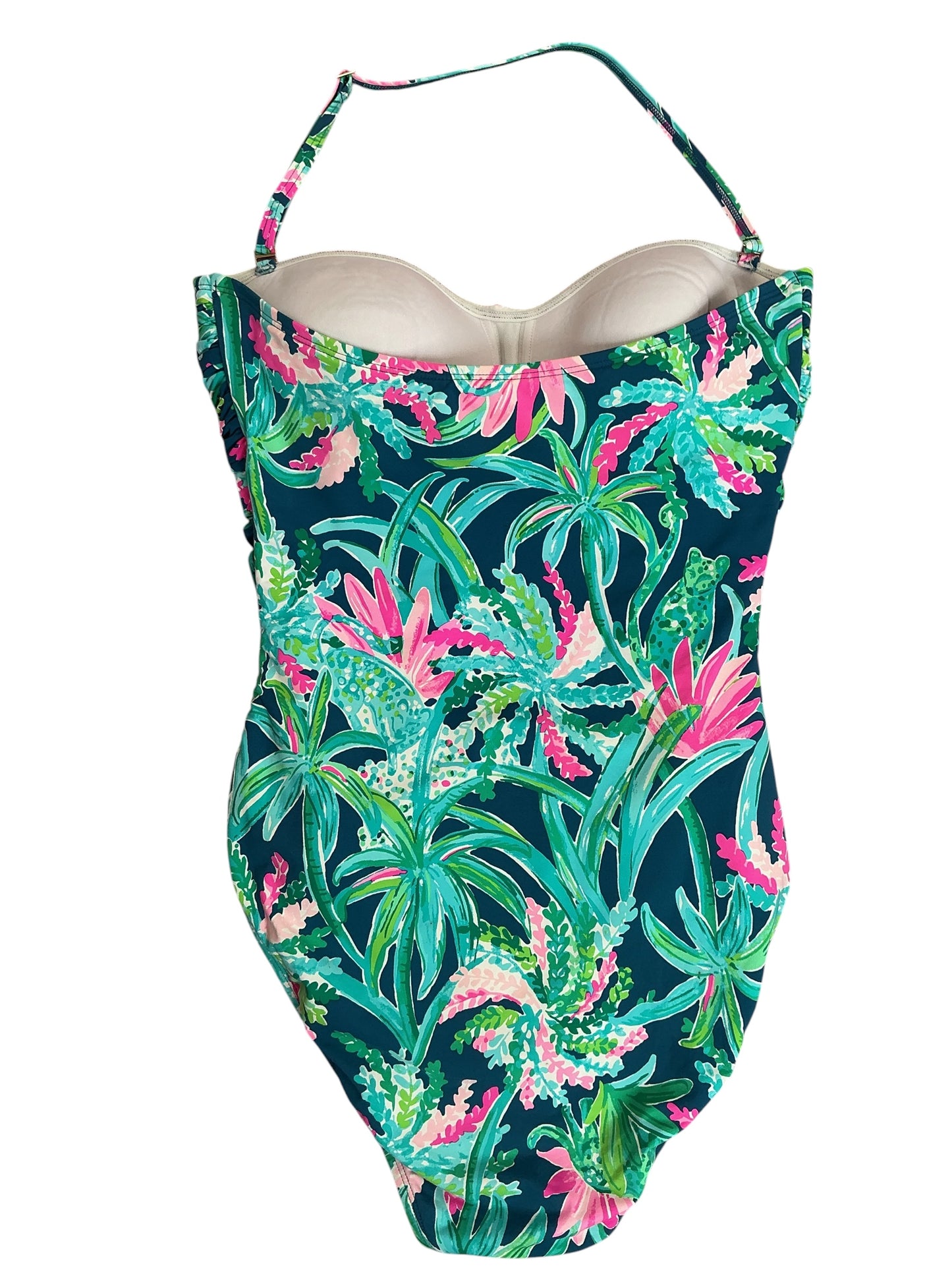 Lilly Pulitzer Flamenco One Piece Swimsuit Macaw Blue Sweet Escape - Size 12