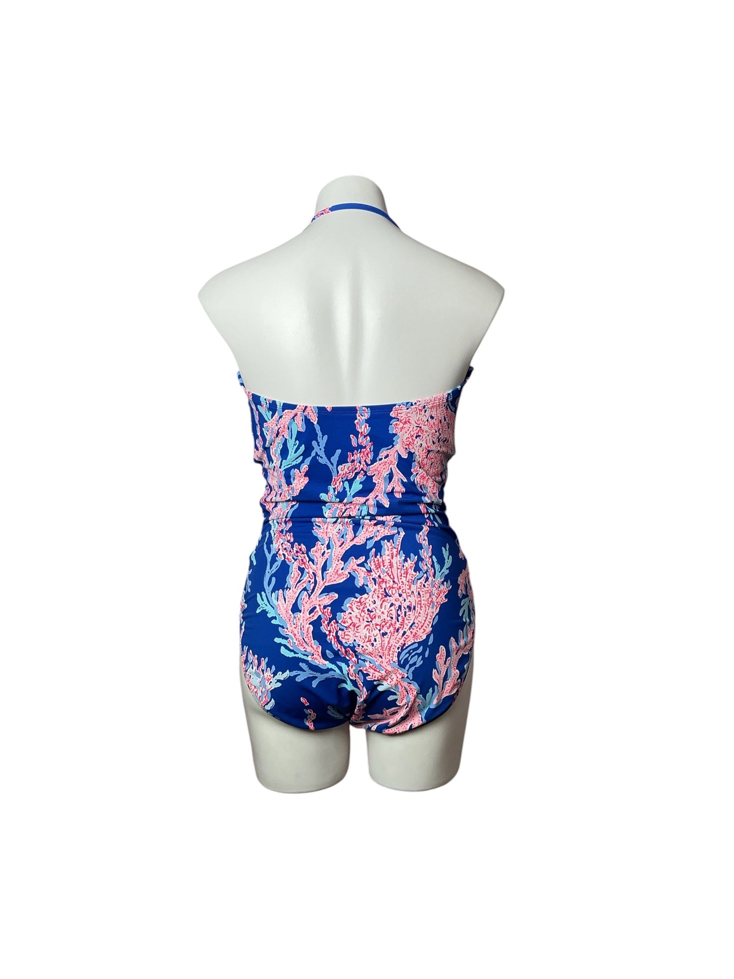 Lilly Pulitzer NWT Flamenco One Piece Borealis Blue Swim On Over - Size 14