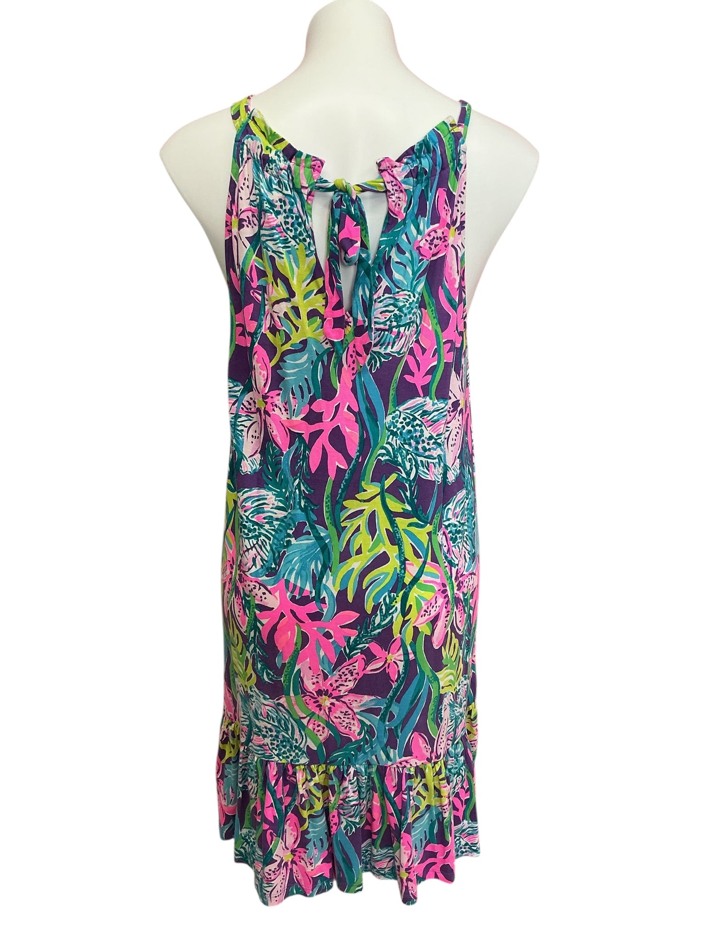 Lilly Pulitzer Saira Halter Mini Dress Purple Pigment Party All The Tide - Size M