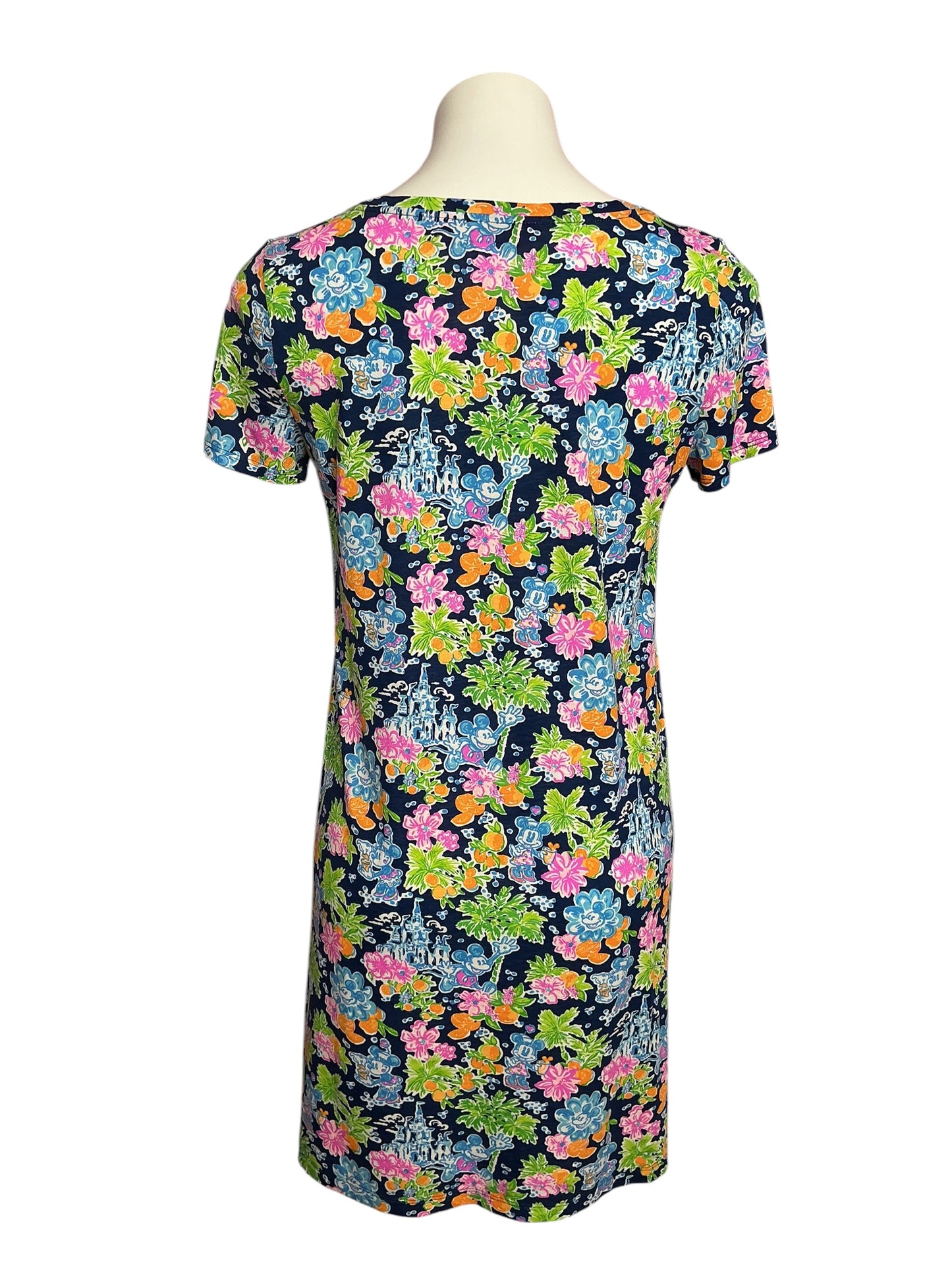 Lilly Pulitzer Cody Short Sleeve T-Shirt Dress Aegean Navy Lilly Loves Disney - Size S