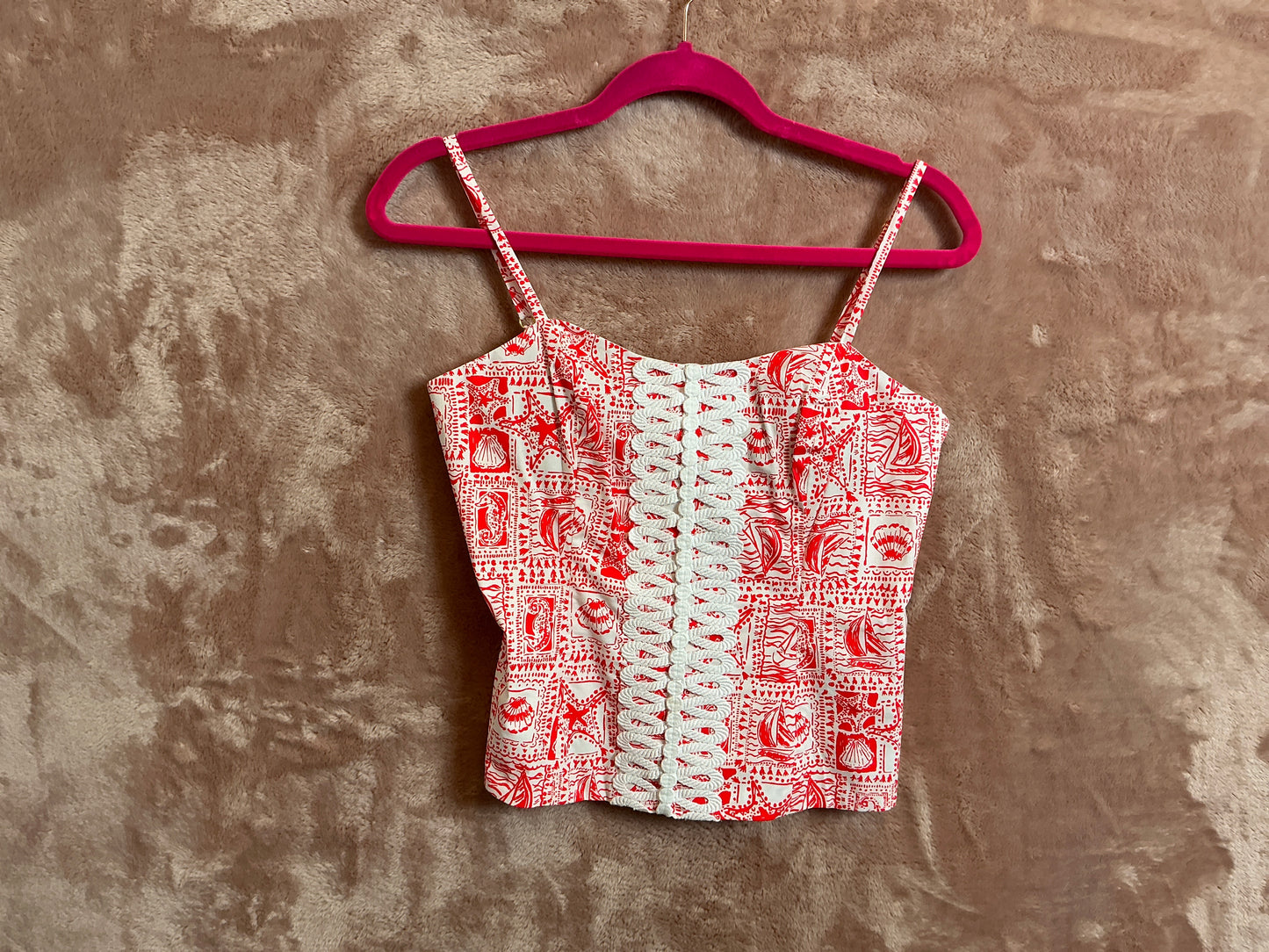 Lilly Pulitzer Top NWT - Shelli Stretch Top - Mizner Red - Seaside Harbour - Size 0