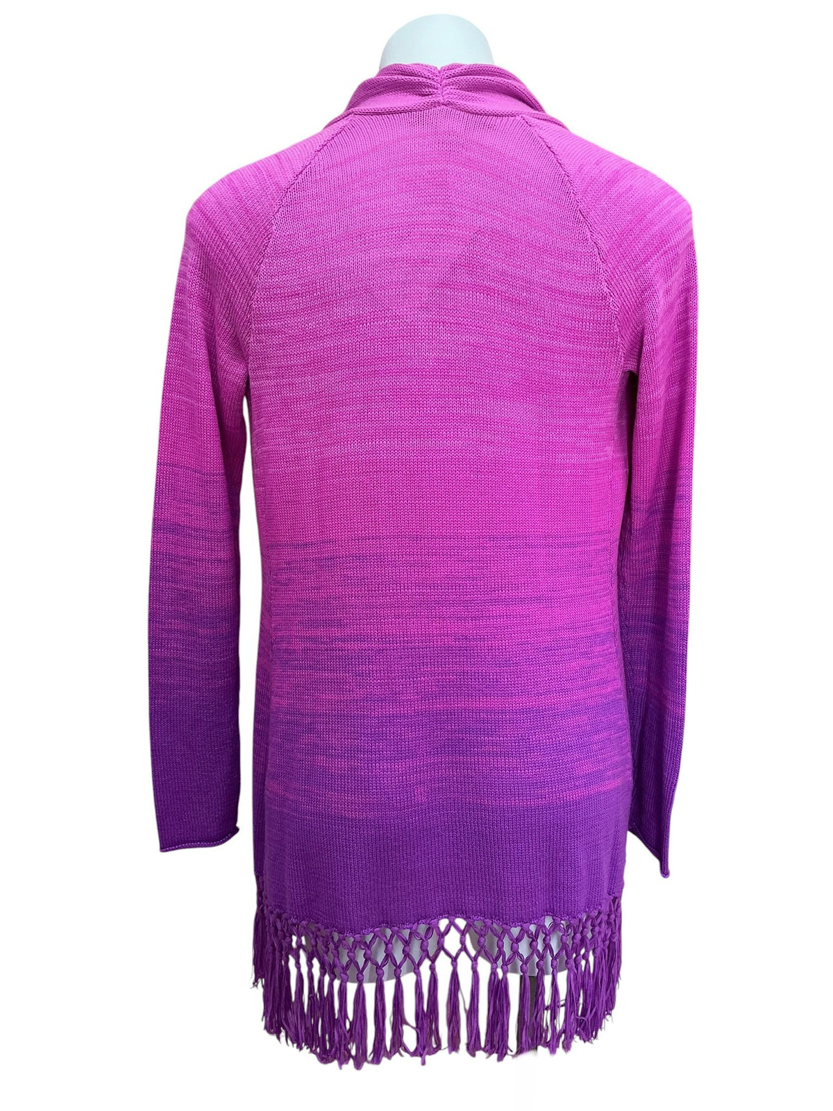 Lilly Pulitzer Tatum Ombré Fringe Cardigan Orchid Oasis Marled Ombré - Size XS