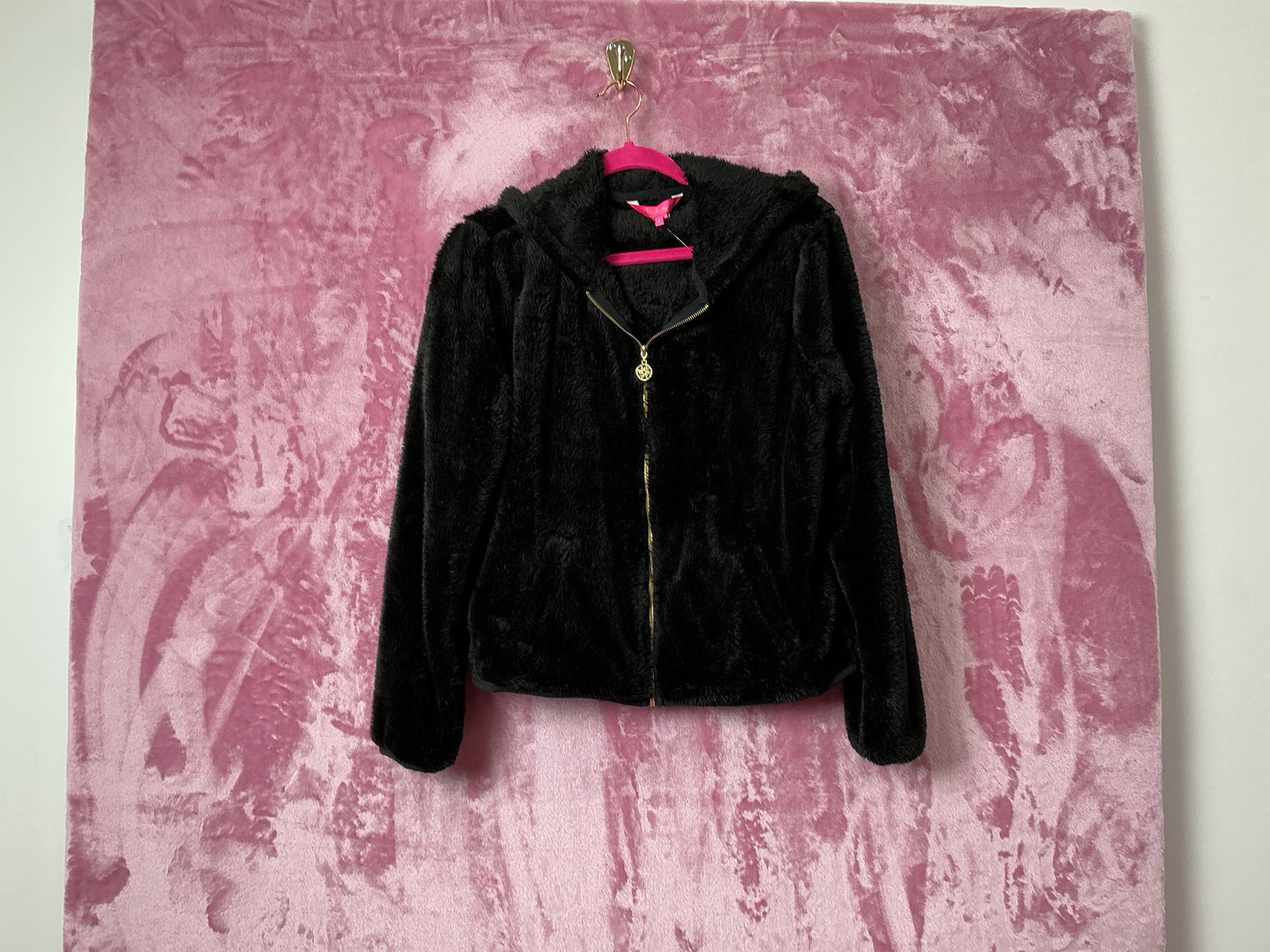 Lilly Pulitzer NWT Everett Sherpa Hoodie Onyx - Size S