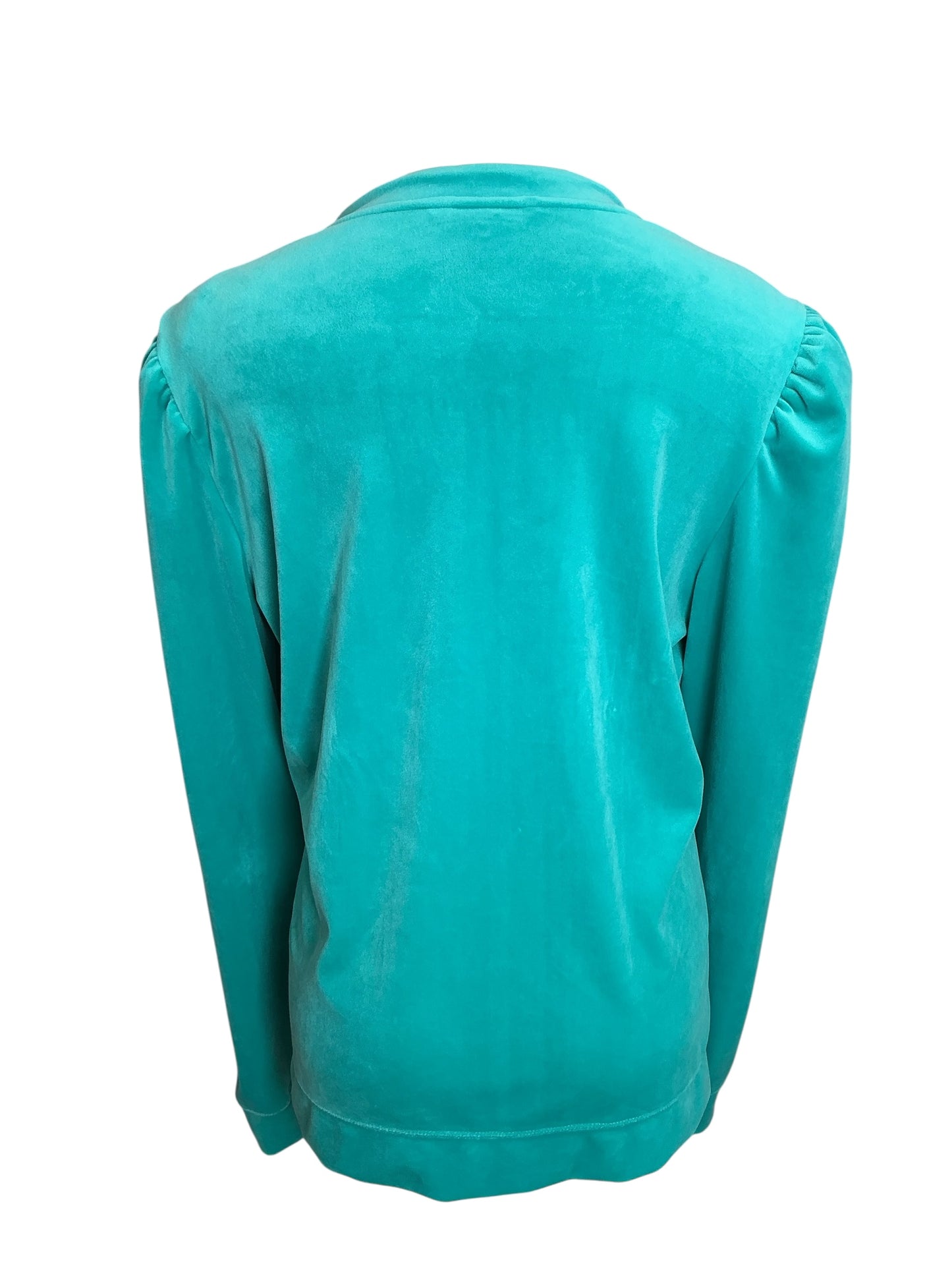Lilly Pulitzer Evanna Velour Zip-Up Jacket Maldives Green - Size XXL
