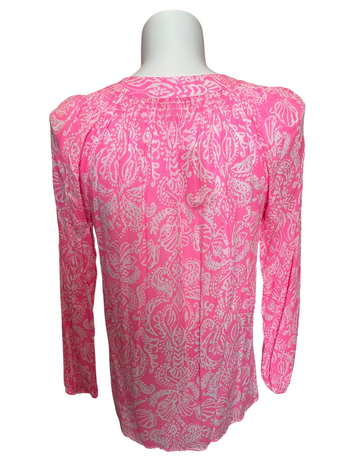 Lilly Pulitzer Elsa Top Pink Blossom Foxy Llama - Size L