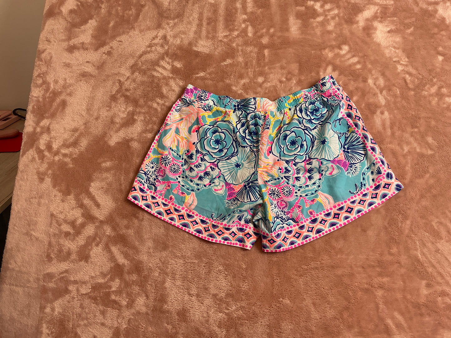 Lilly Pulitzer NWT Katia Short Bali Blue Once Upon A Tide Engineered Short - Size L