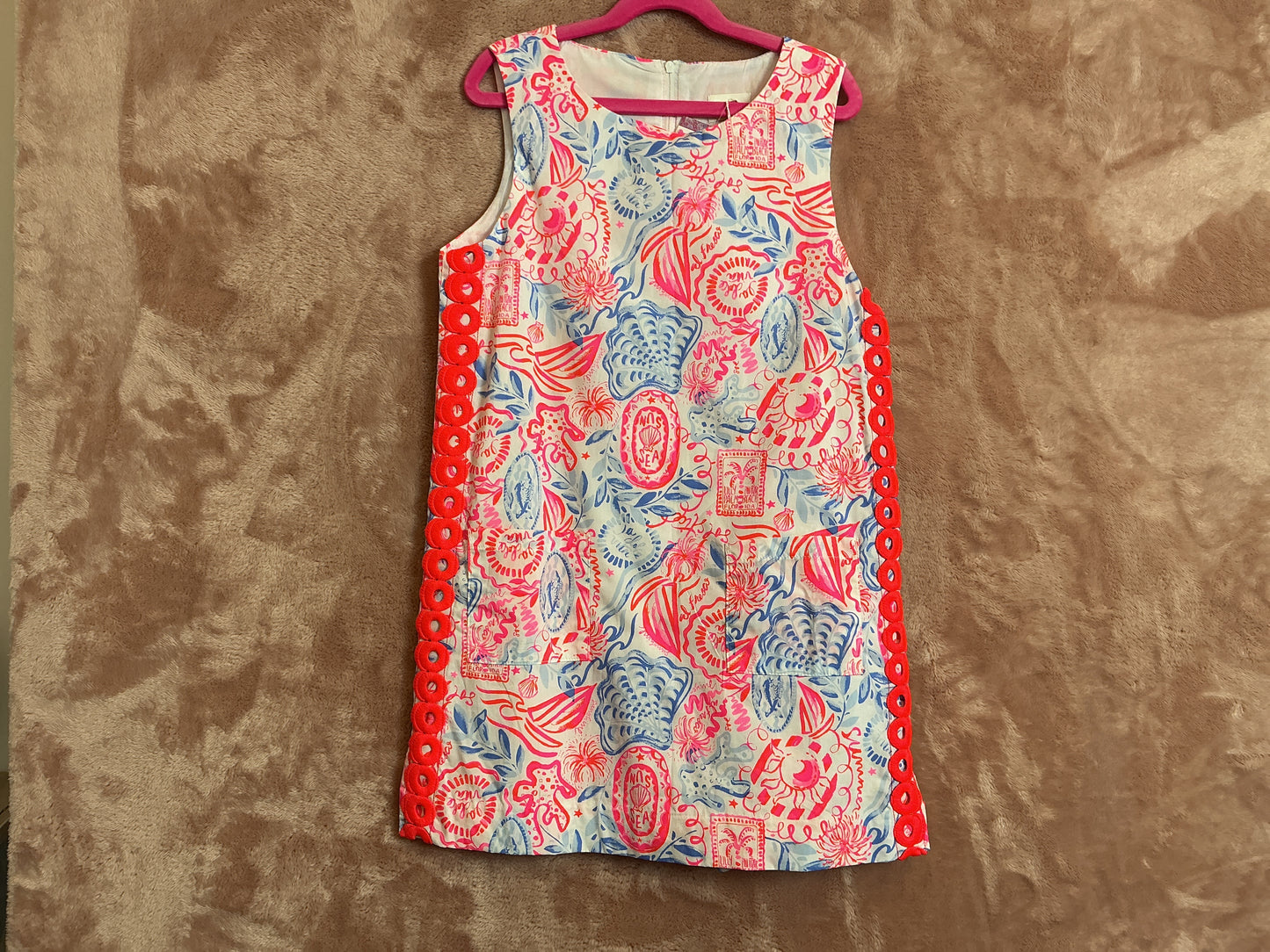 Lilly Pulitzer Mini Romey Shift Set Resort White Lil Sun Sea Sand - Size 14
