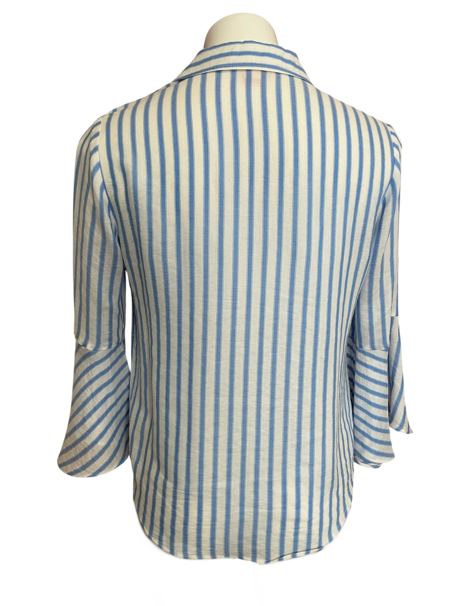 Lilly Pulitzer Lysa Tie Front Button Down Blouse Beachy Yarndyed Stripe - Size S