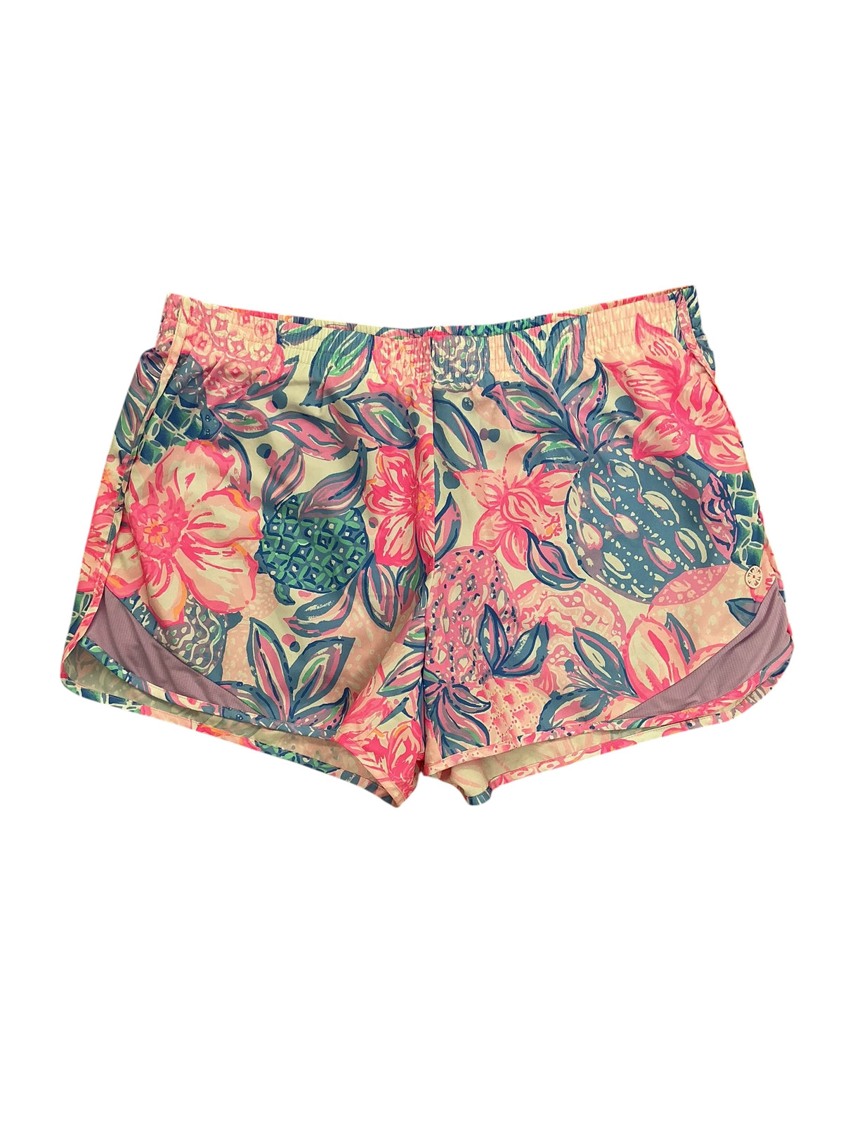 Lilly Pulitzer Luxletic Ocean Trail Shorts Pink Isle Snappy Turtle - Size M