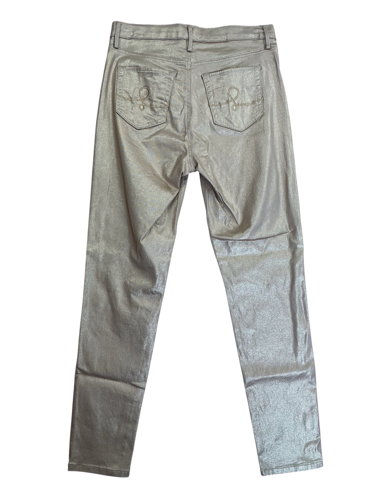 Lilly Pulitzer Eagan High Rise Skinny Jeans Gold Metallic - Size 8