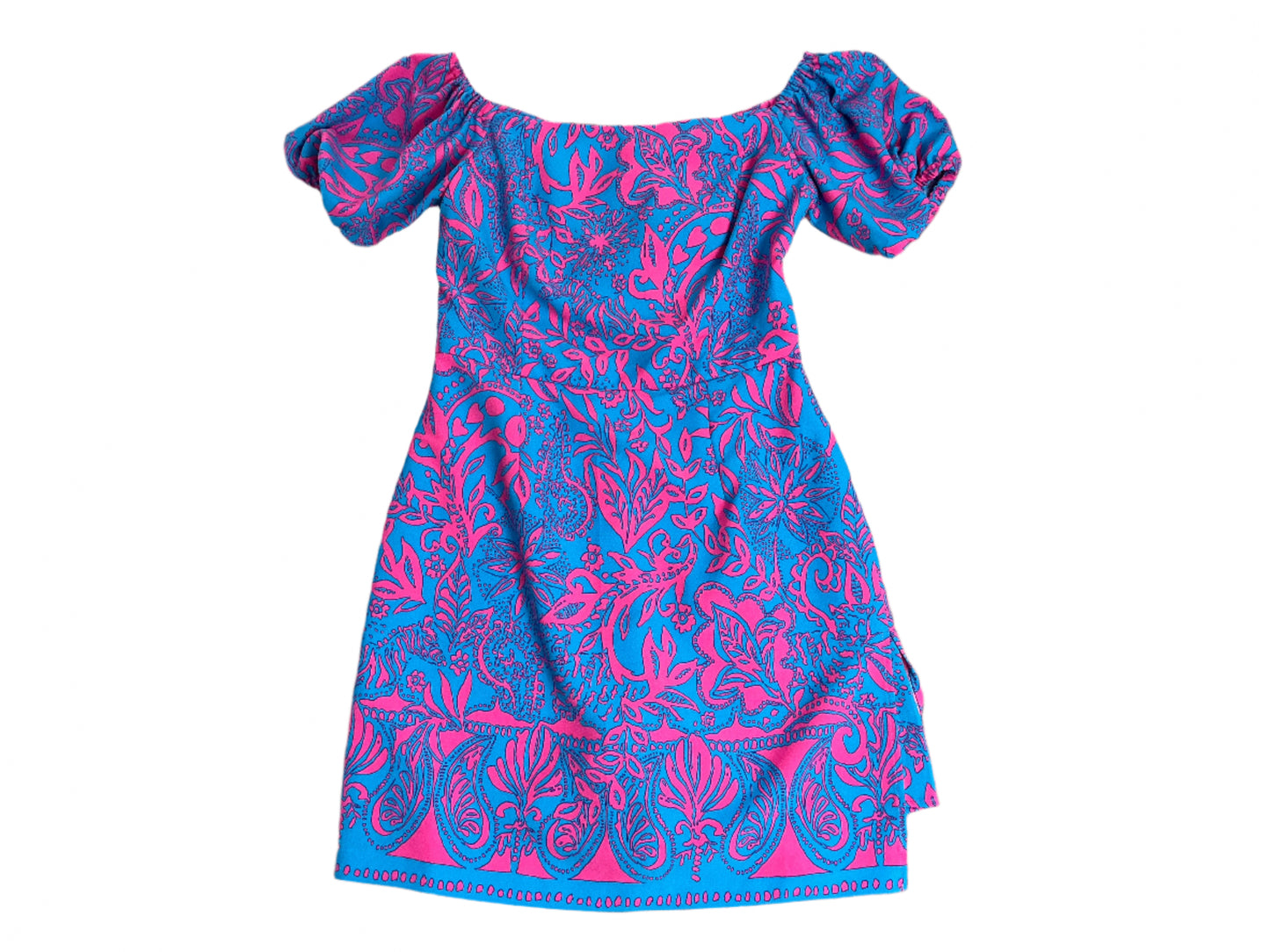 Lily Pulitzer Jada Off The Shoulder Romper Aura Pink - Leaf An Impression - NWT - Size - 2