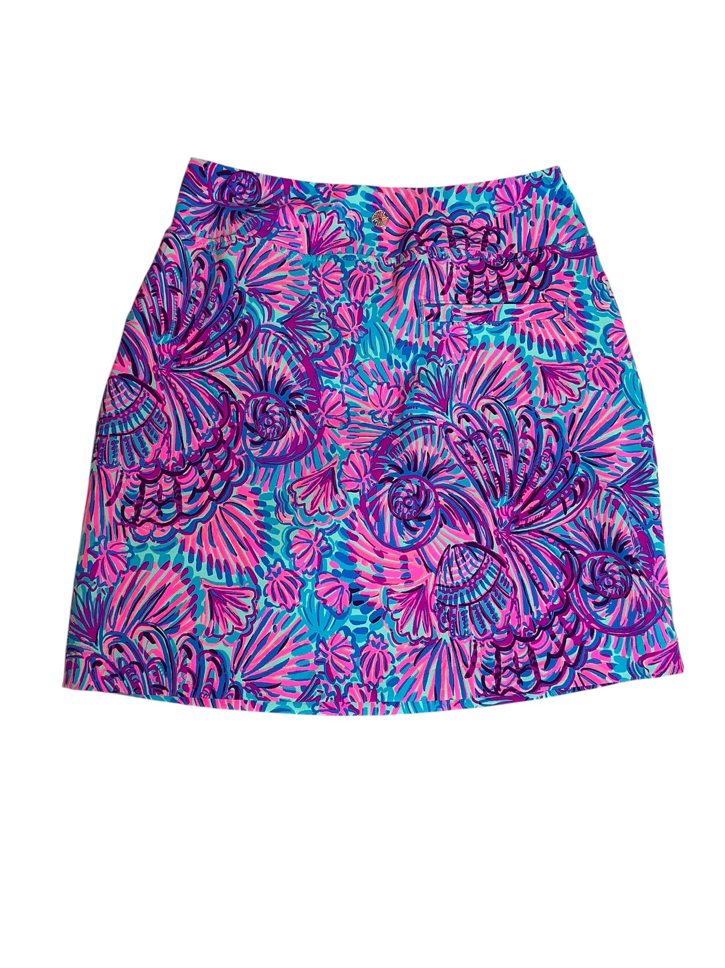 Lilly Pulitzer UPF 50+ Luxletic Monica Skort Turquoise Oasis Shelleidoscope - Size 00