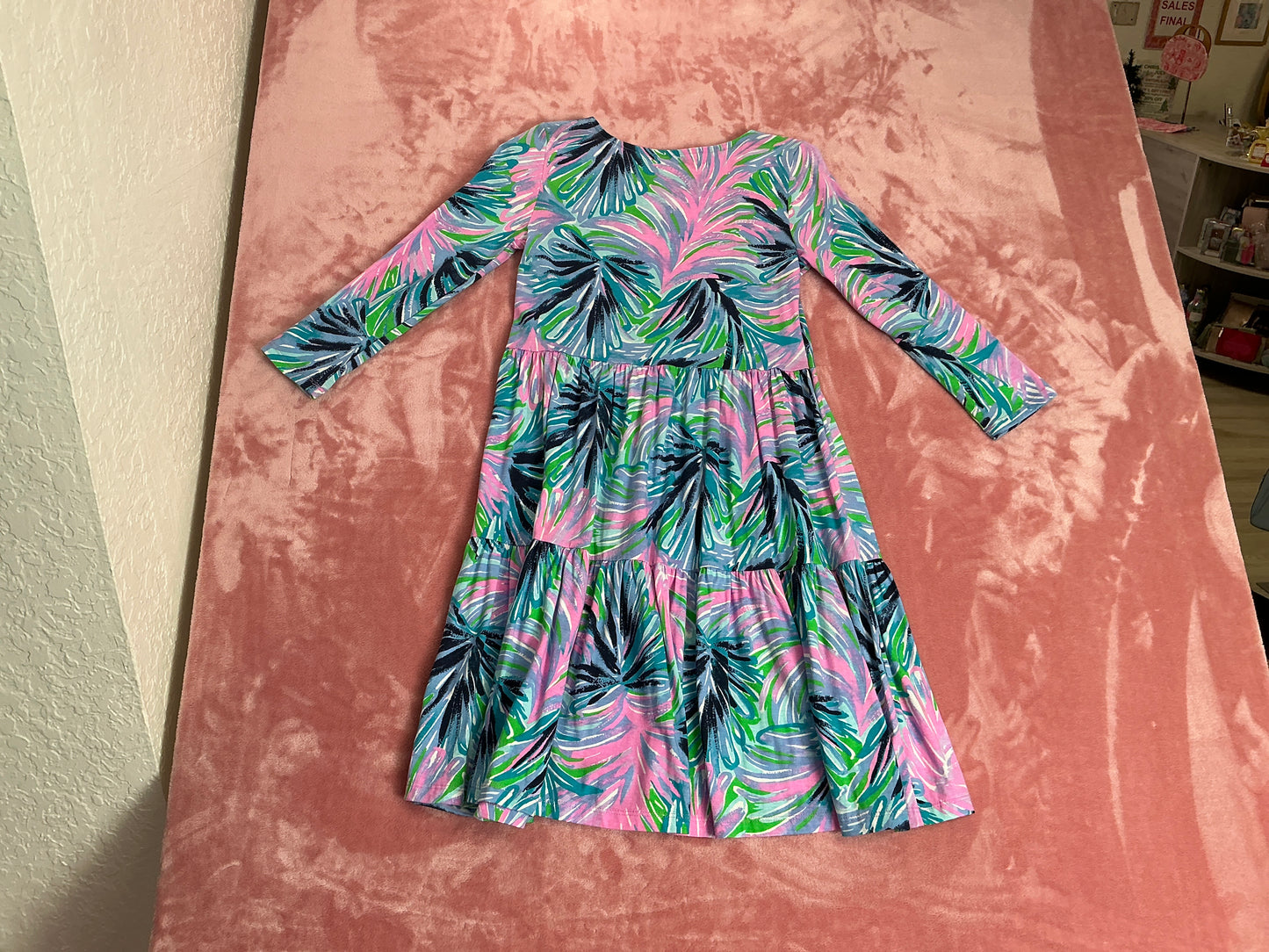 Lilly Pulitzer Sherryn Dress - Blue Oasis Tint Swim Shady - Size xxs