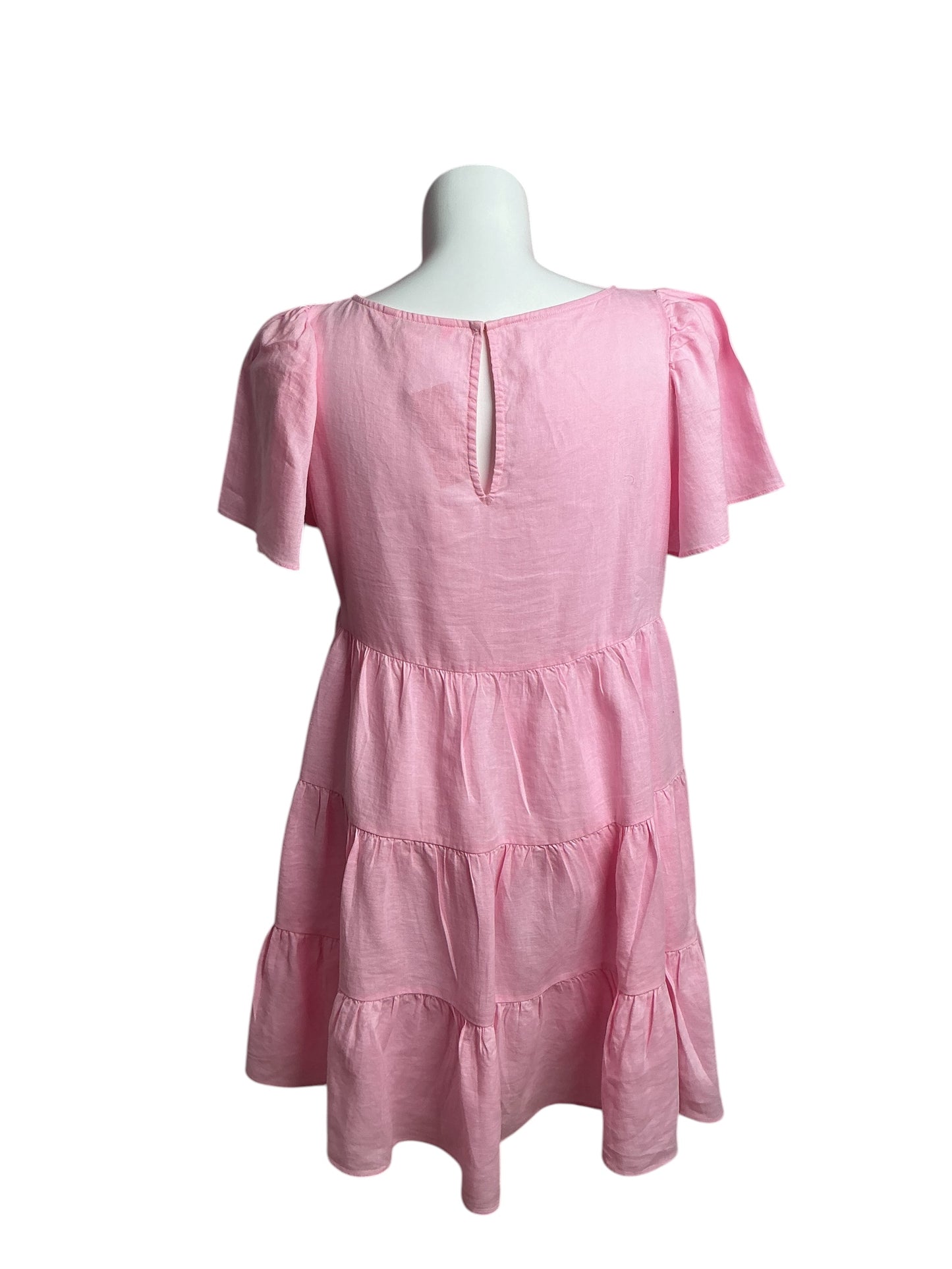 Lilly Pulitzer- Jocelyn Short Sleeve Linen Dress Pink Blossom Size XL