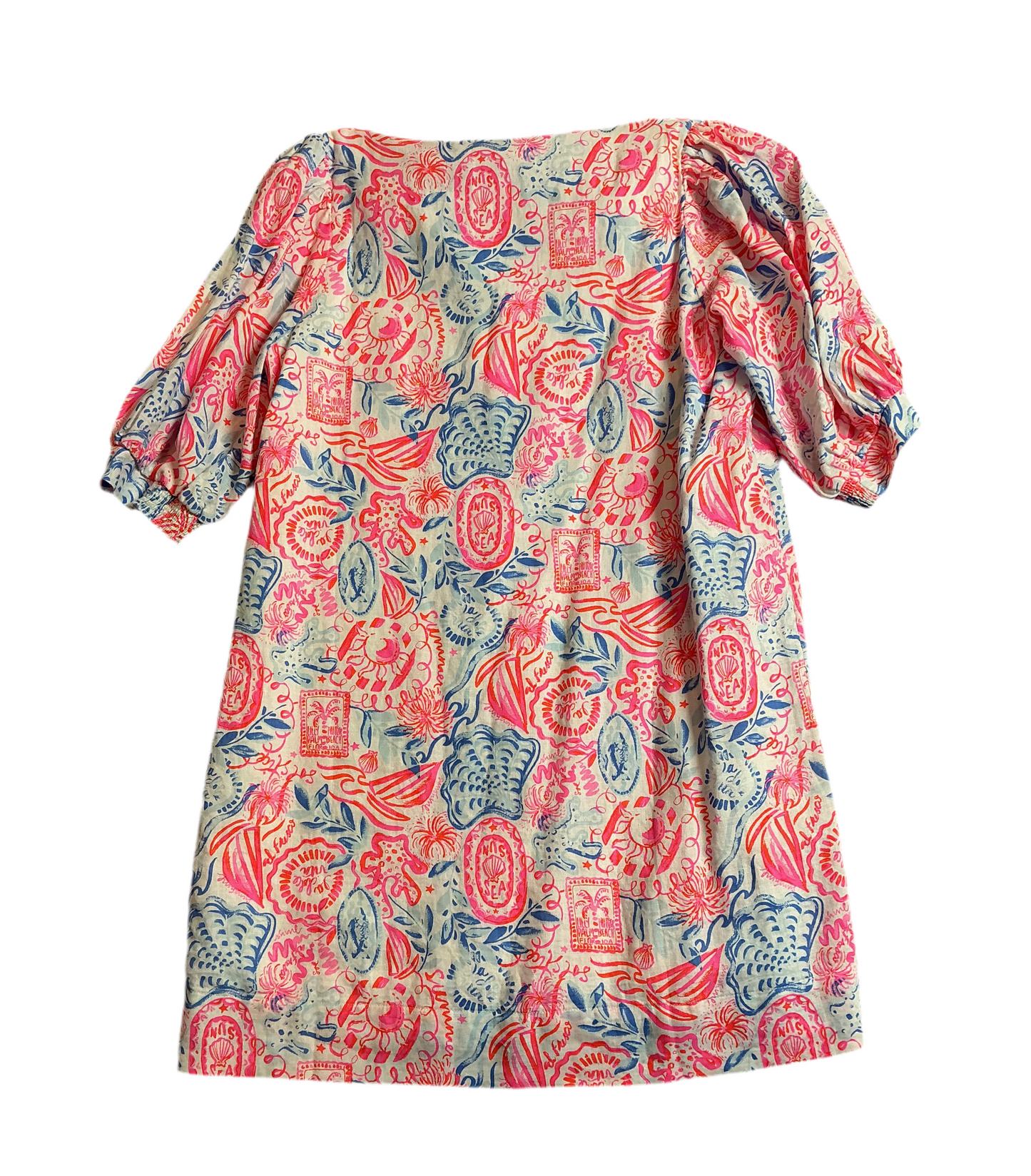 Lilly Pulitzer NWT Mialeigh Elbow Sleeve Resort White Lil Sun Sea Sand - Size 6