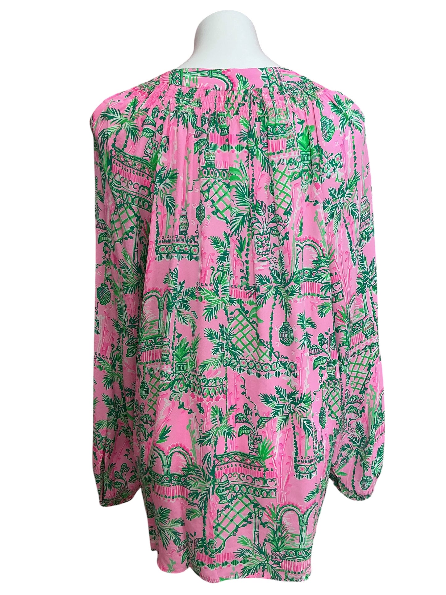 Lilly Pulitzer Elsa Silk Top Palm Beach Paradise - Size XXL