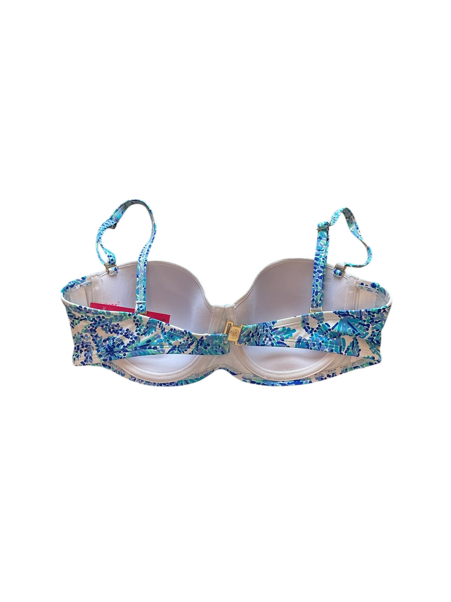 Lilly Pulitzer Leven Bustier Bikini Top - Turquoise Oasis Shell Me You Love Me - Size 8