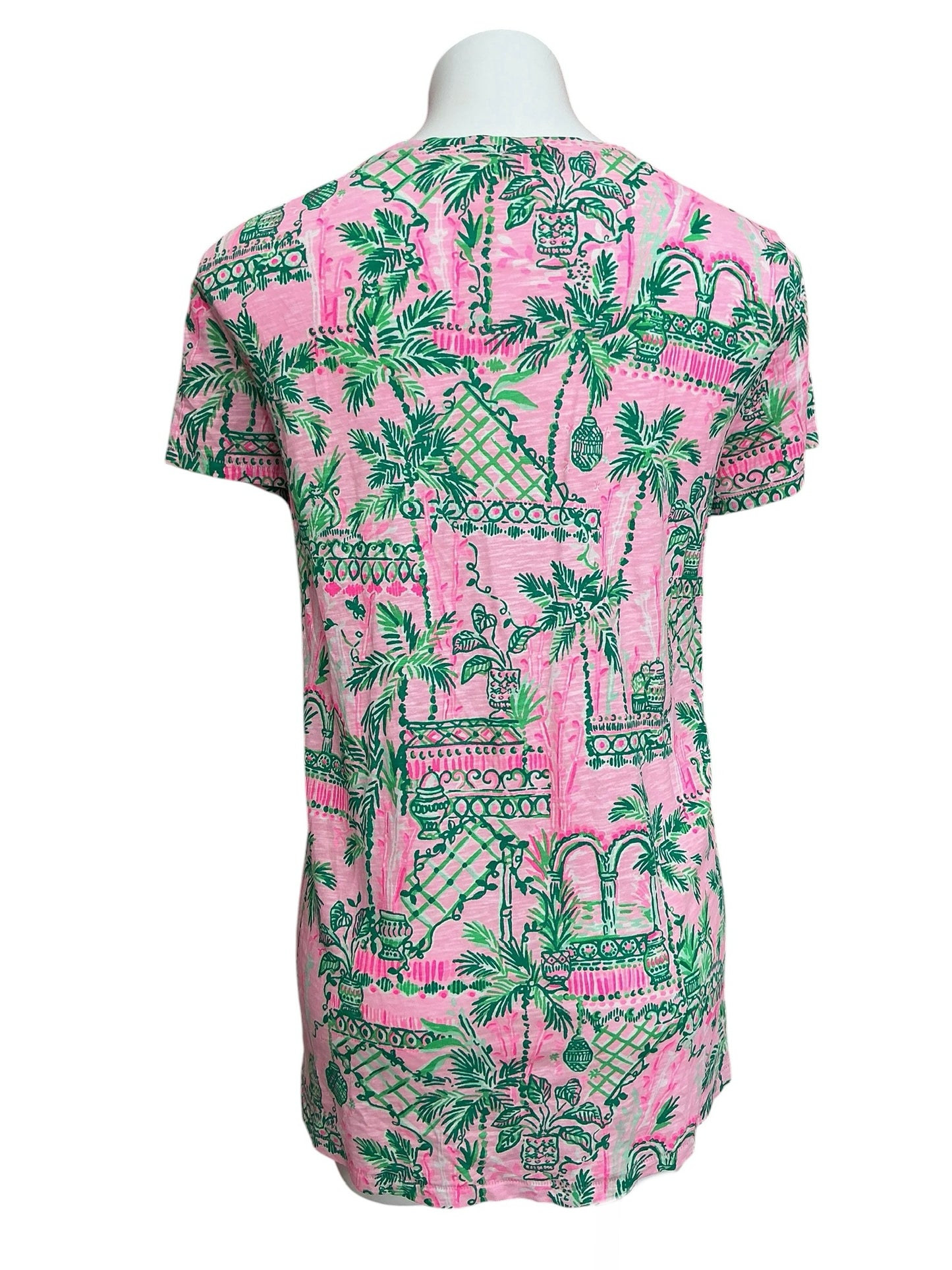 Lilly Pulitzer V-Neck Top Mandevilla Baby Always Worth It - Size XL