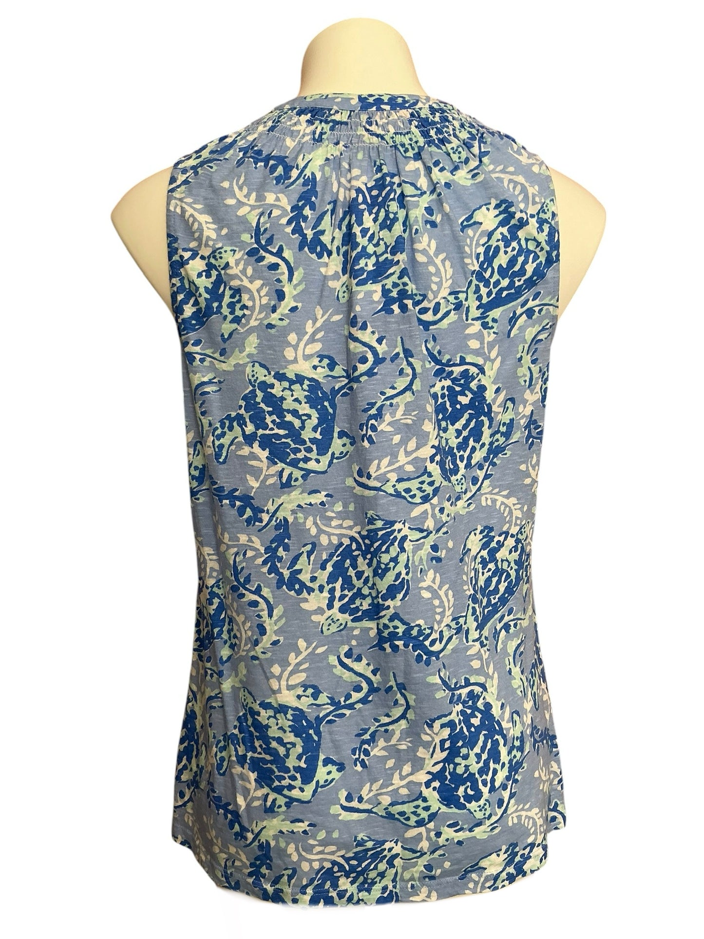 Lilly Pulitzer Essie Top Blue Peri Turtley Awesome - Size M