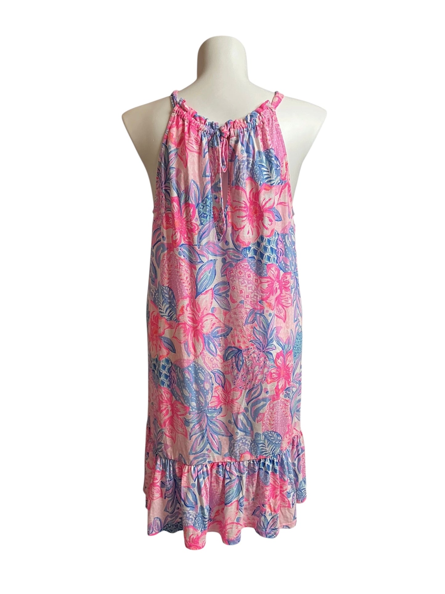 Lilly Pulitzer Saira Dress Pink Isle Snappy Turtle - Size XL
