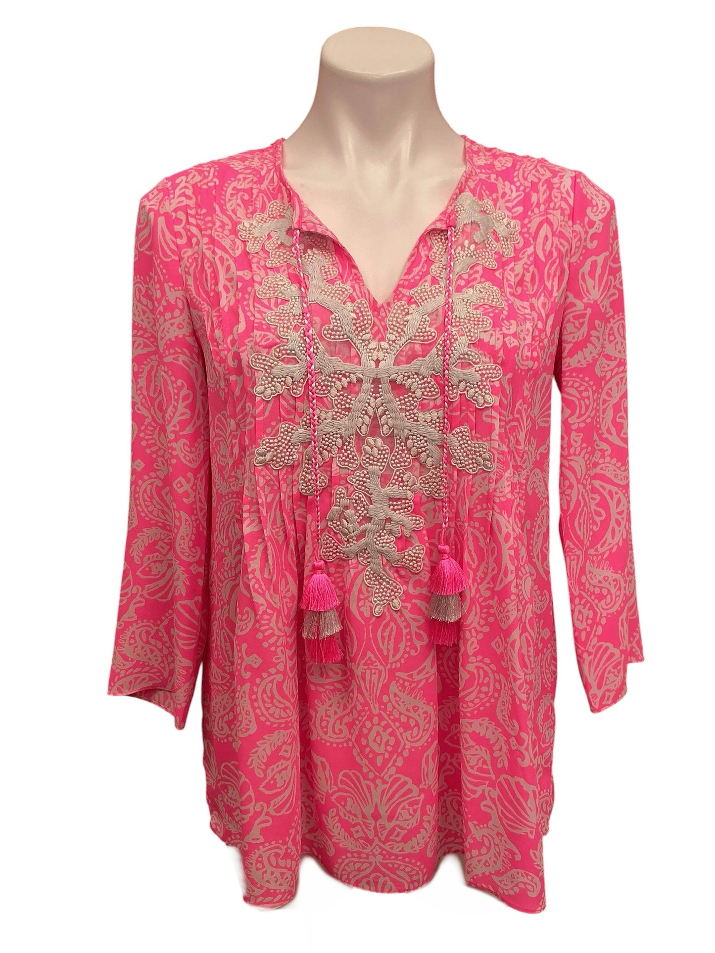 Lilly Pulitzer Marilina Tunic Top Havana Pink Clawdia - Size XS