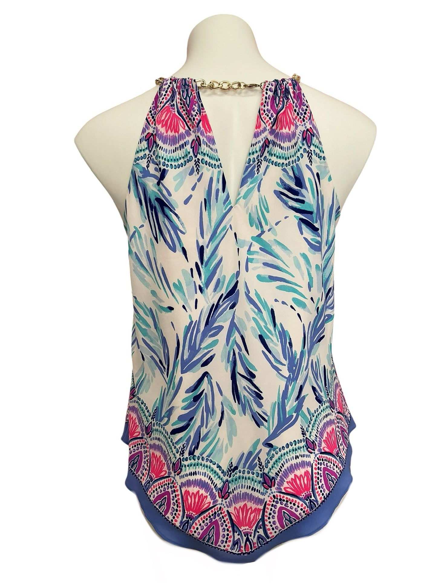 Lilly Pulitzer Cabana Halter Top Resort White Flock Together - Size XS