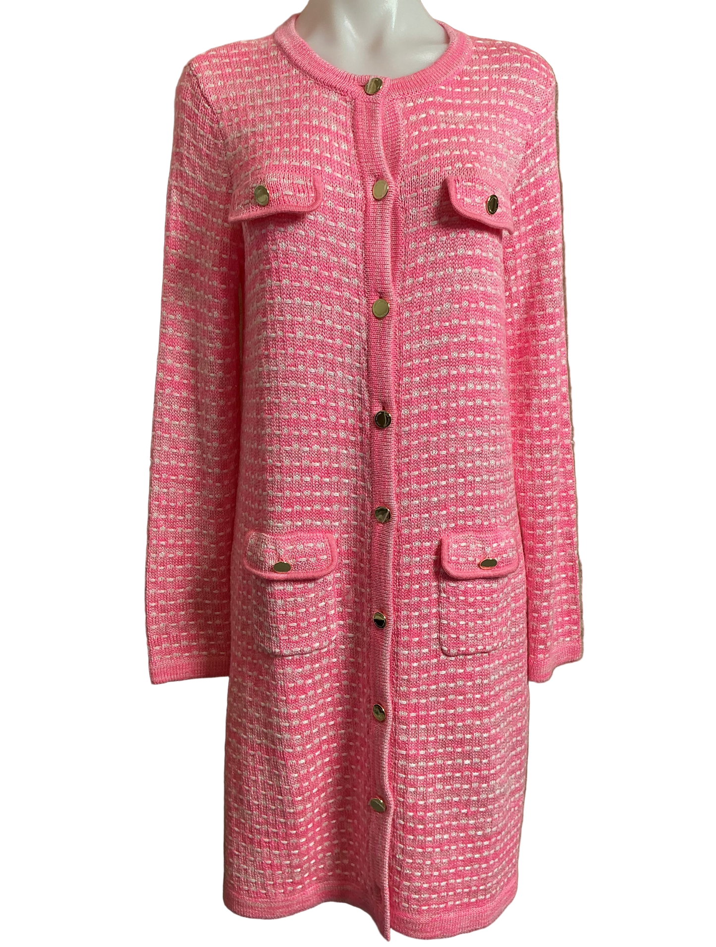 Lilly Pulitzer NWT Banberry Cardigan Rousseau Pink Metalic Marl - Size M