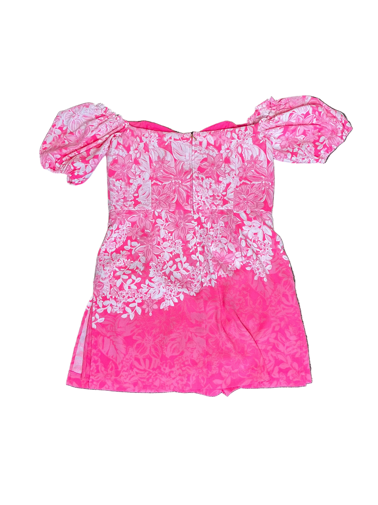 Lilly Pulitzer NWT Winola Off The Shoulder Romper - Roxie Pink Shadow Dancer Engineered - Size 14