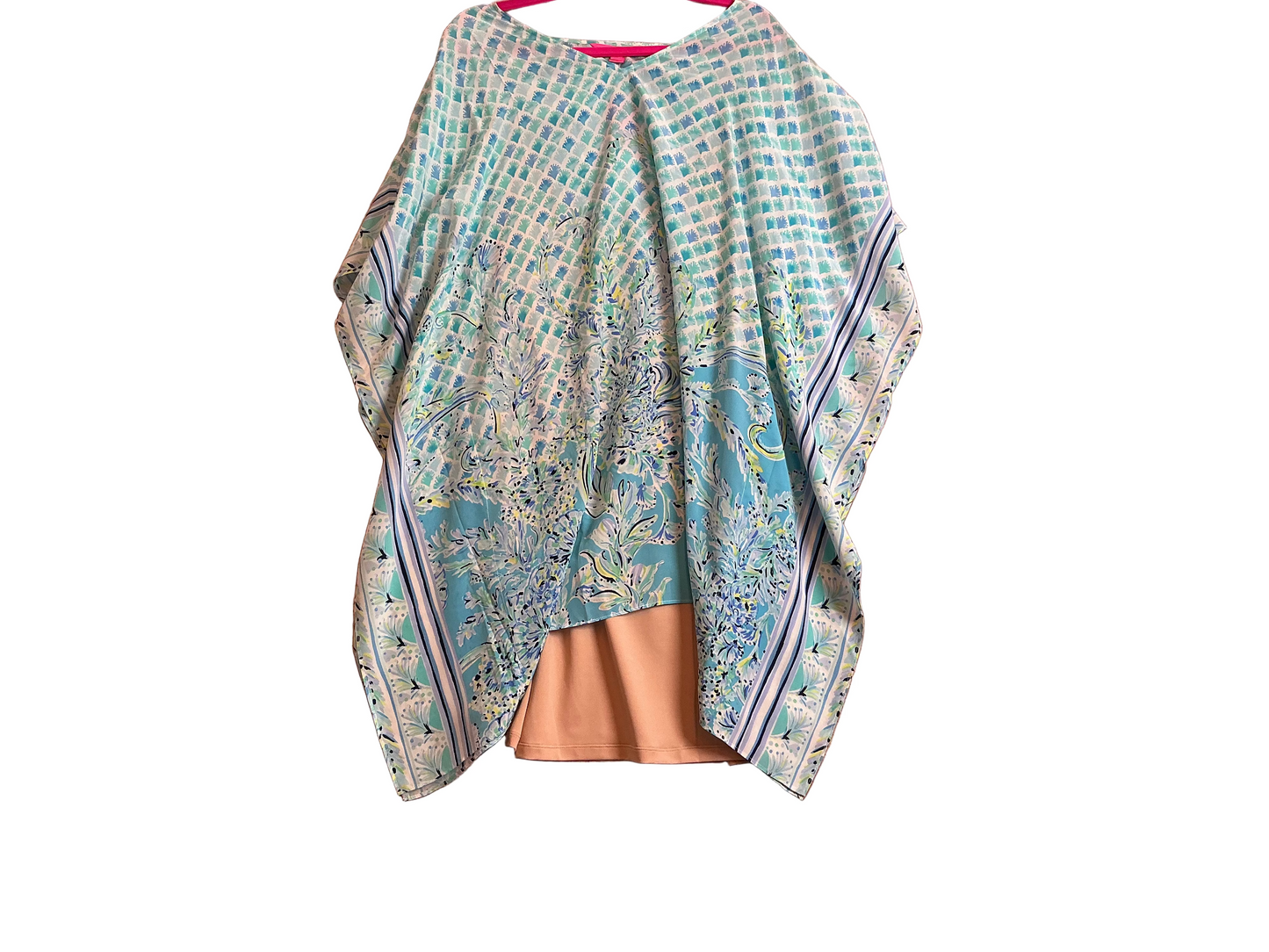 Lilly Pulitzer NWT Lindamarie silk caftan bondi blue scuba doo caftan - Size L/XL