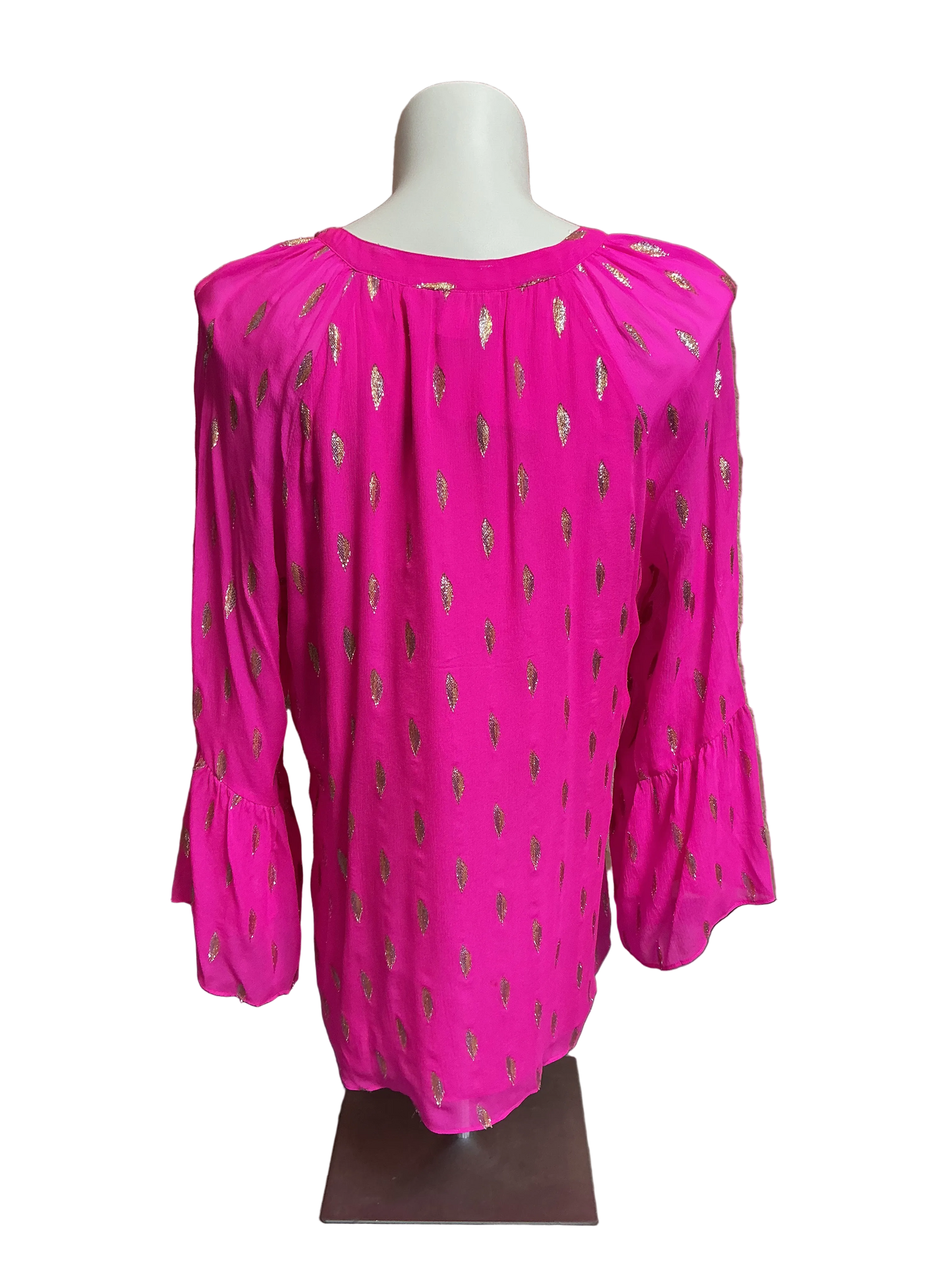 Lilly Pulitzer Matilda Top Pink Diamond Metallic Clip - Size XL