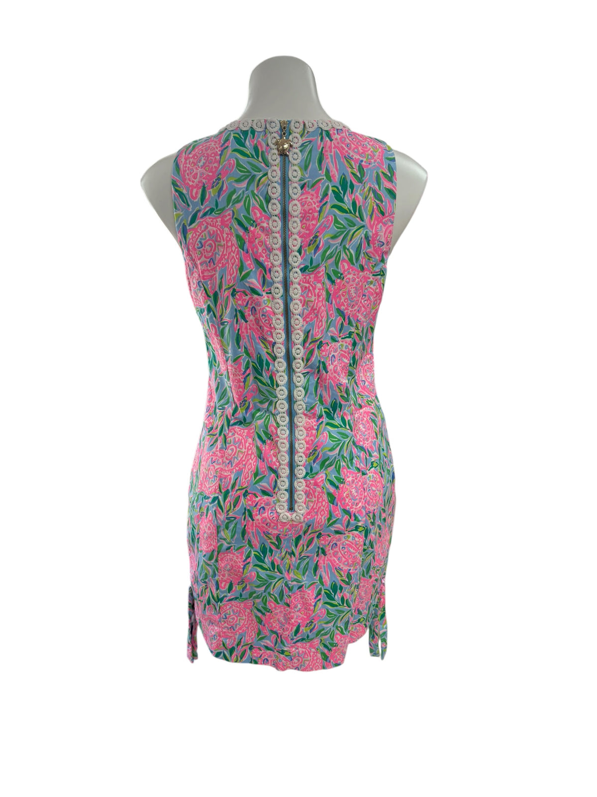 Lilly Pulitzer Mila Stretch Shift Dress Frenchie Blue Turtley in Love - Size 8