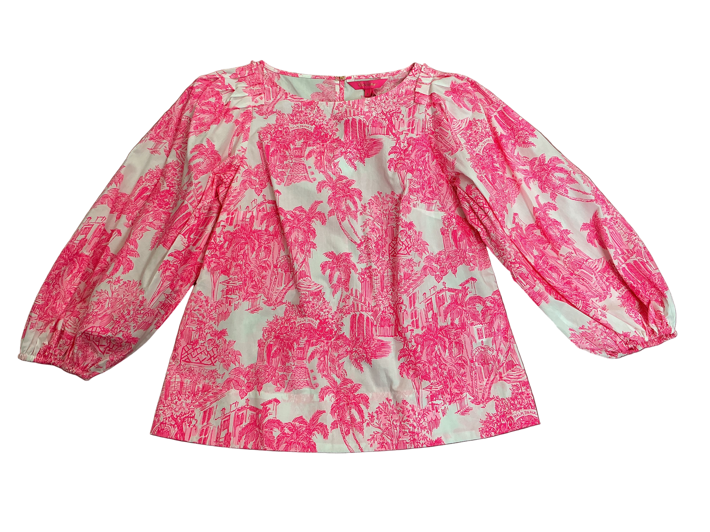 Lilly Pulitzer NWT Barbara 3/4 Sleeve Cot Resort White PB Anniversary Toile - Size 4