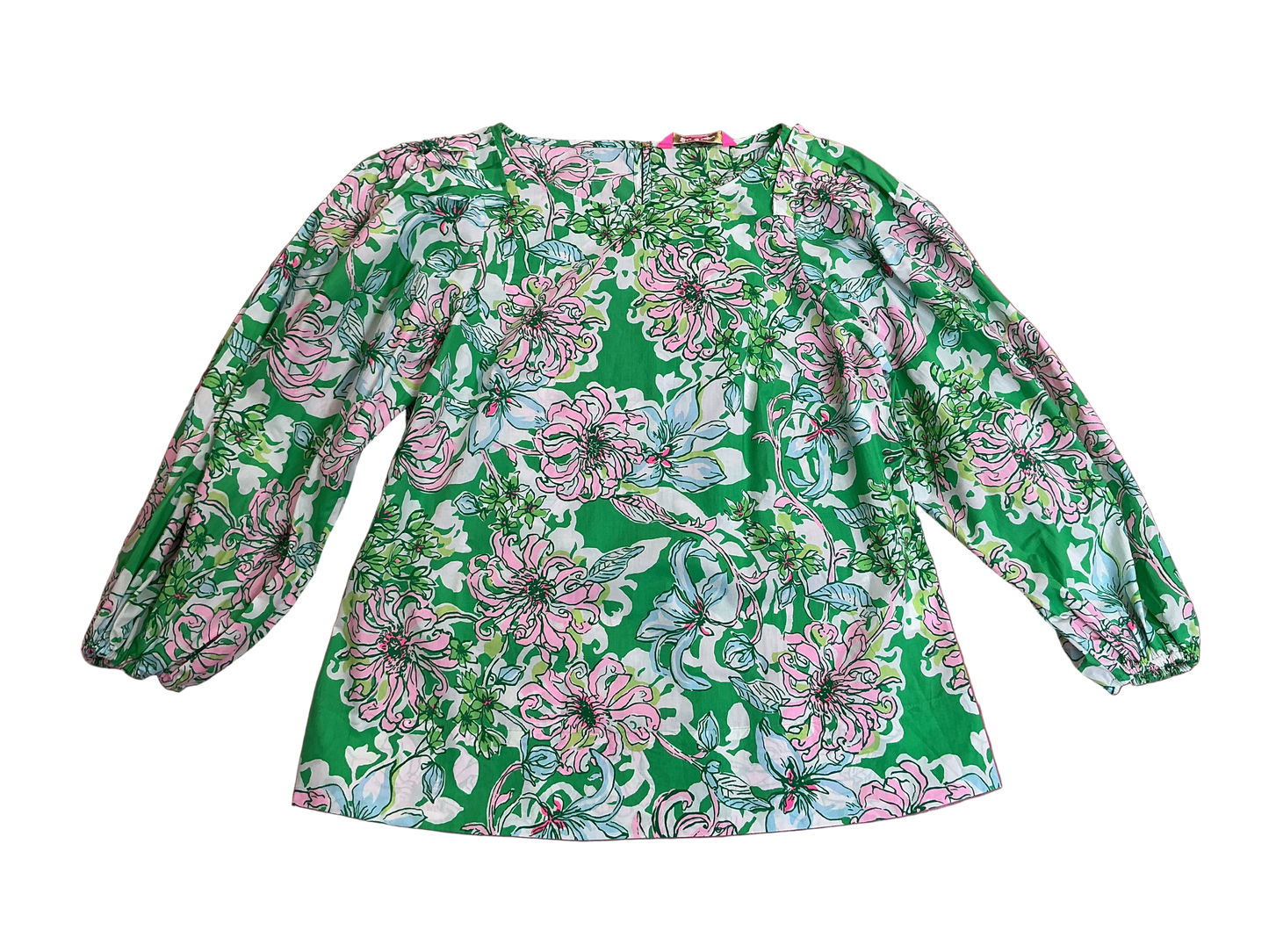 Lilly Pulitzer NWT Barbara 3/4 Sleeve Cot Spearmint Blossom View - Size 4