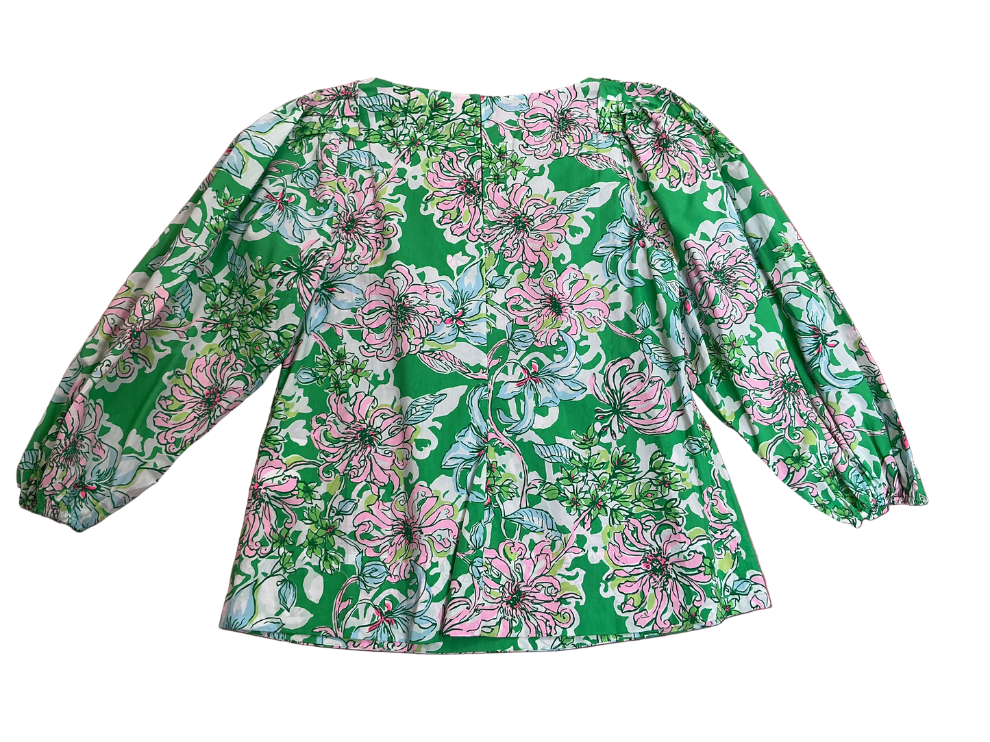 Lilly Pulitzer NWT Barbara 3/4 Sleeve Cot Spearmint Blossom View - Size 4
