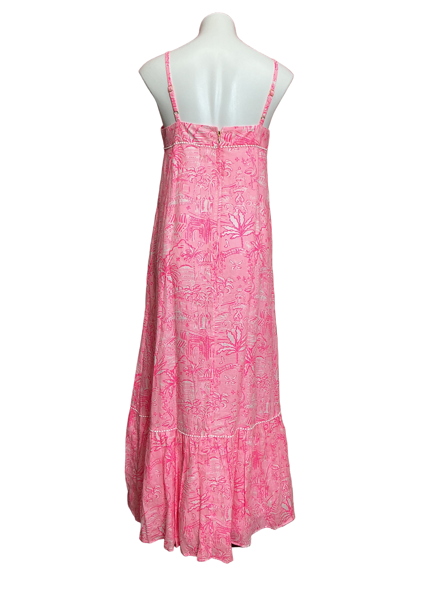 Lilly Pulitzer NWT Rozalie Linen Maxi Dre Conch Shell Pink Pennys Playground - Size 2