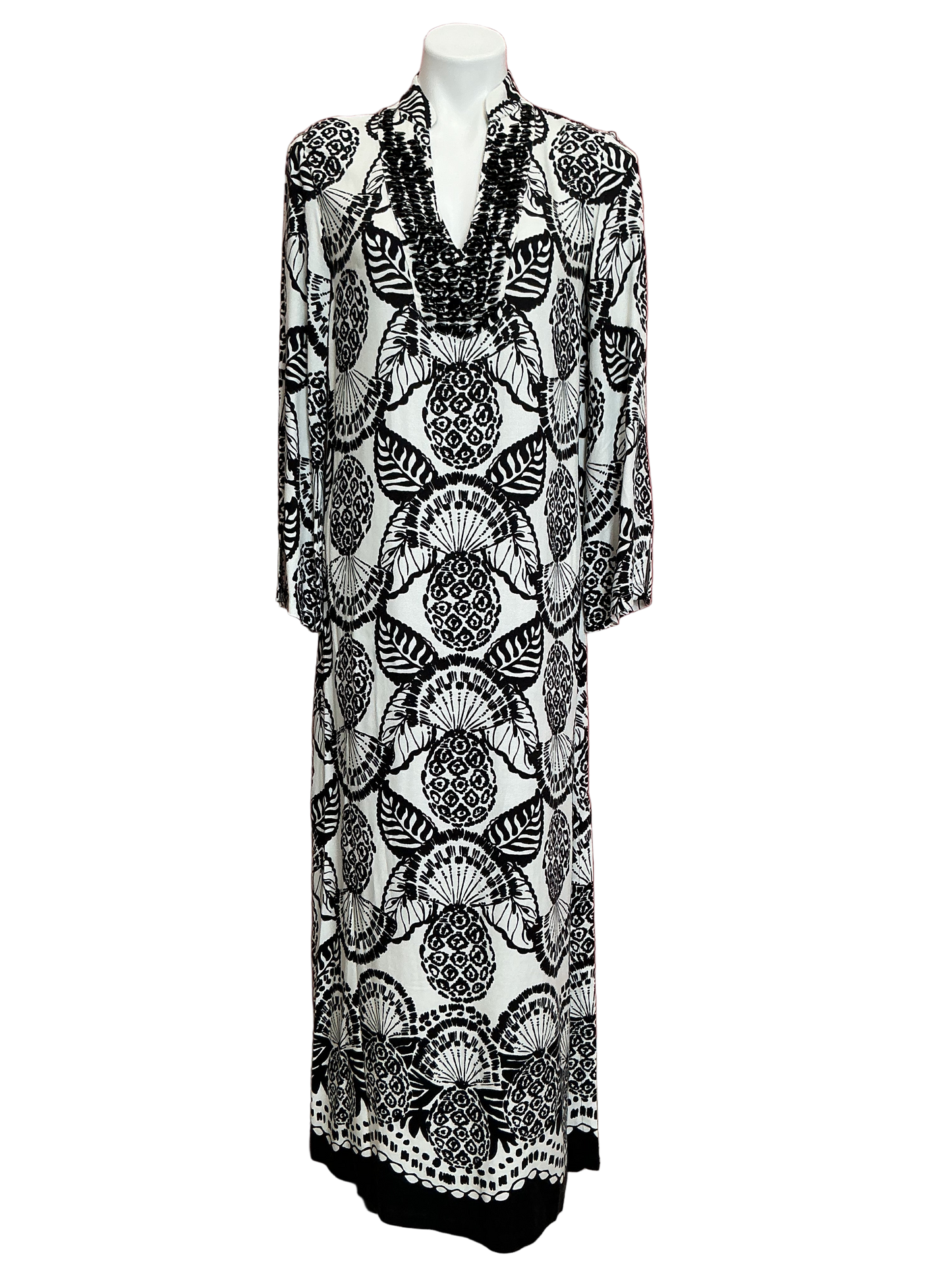 Lilly Pulitzer NWT Irella Maxi Caftan Dre Coconut Pineapple Princess Eng - Size 2