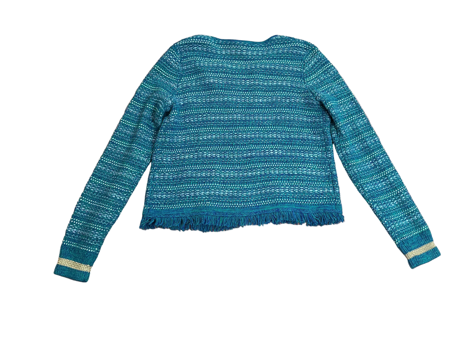 Lilly Pulitzer NWT Beckington Cardigan Blue Grotto Metallic Weed - Size M