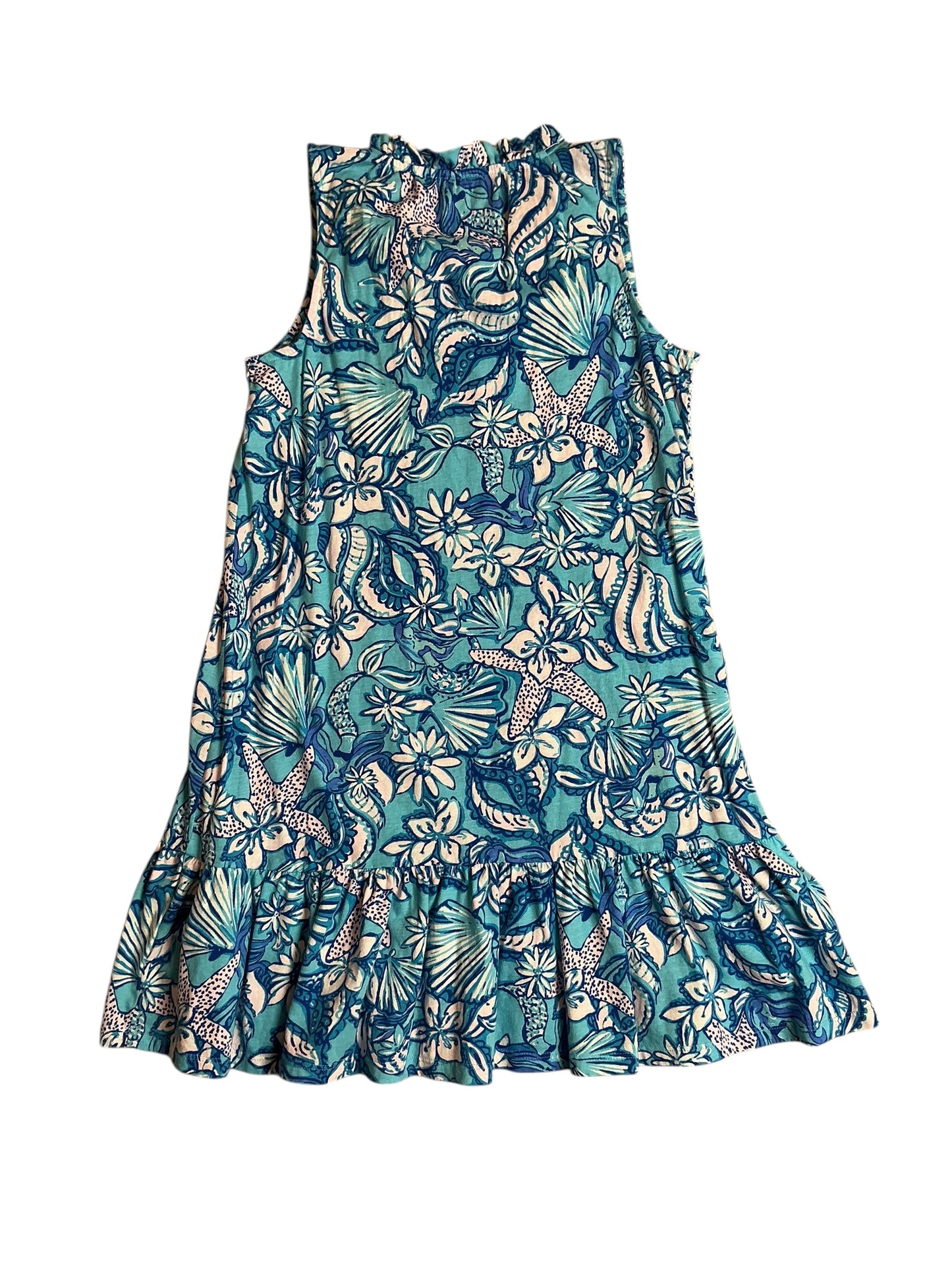 Lilly Pulitzer Girls Malone Dress - Amalfi Blue Sound The Sirens - Size XL