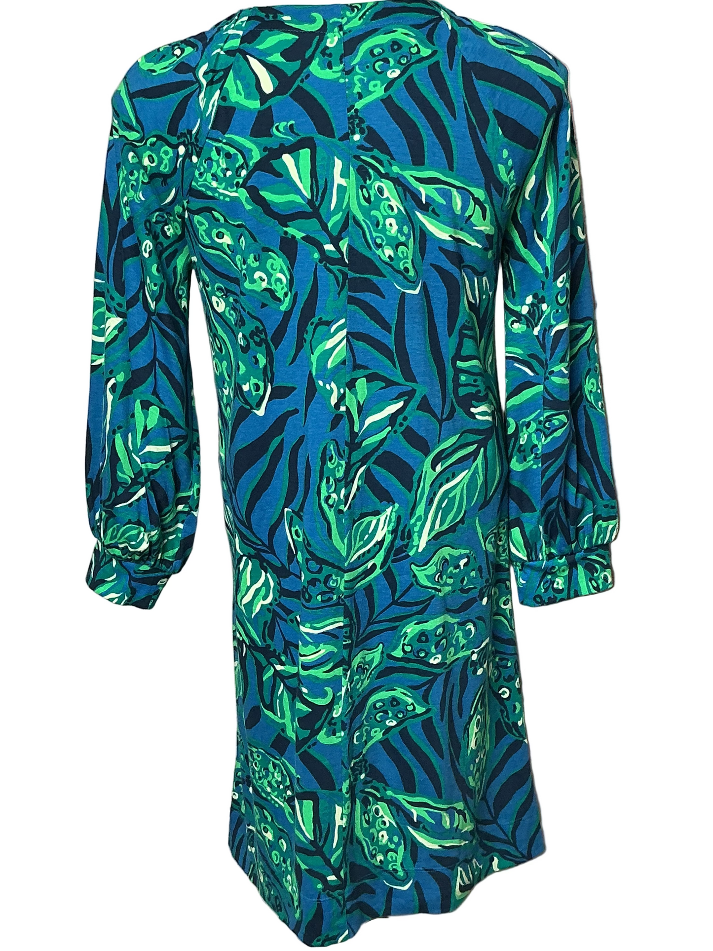 Lilly Pulitzer Elianna 3/4 Sleeve Dress - Indigo Breeze Shady Gators - Size S