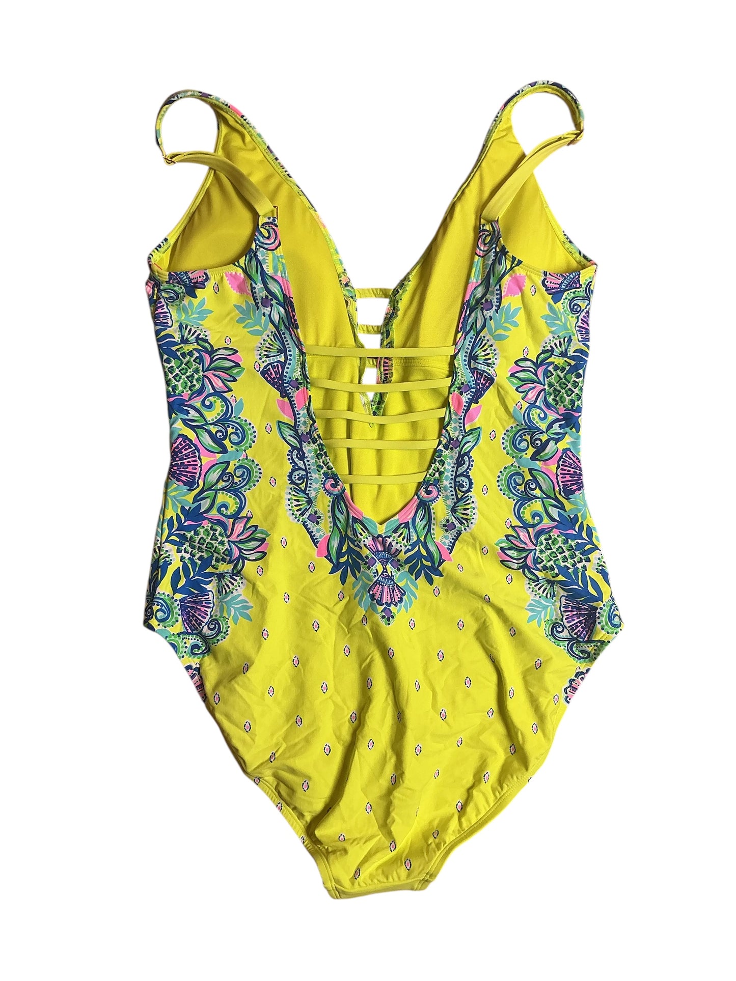 Lilly Pulitzer NWT Jaspen One Piece - Loro Green Pineapple Rivera Engineered One Piece - Size 16