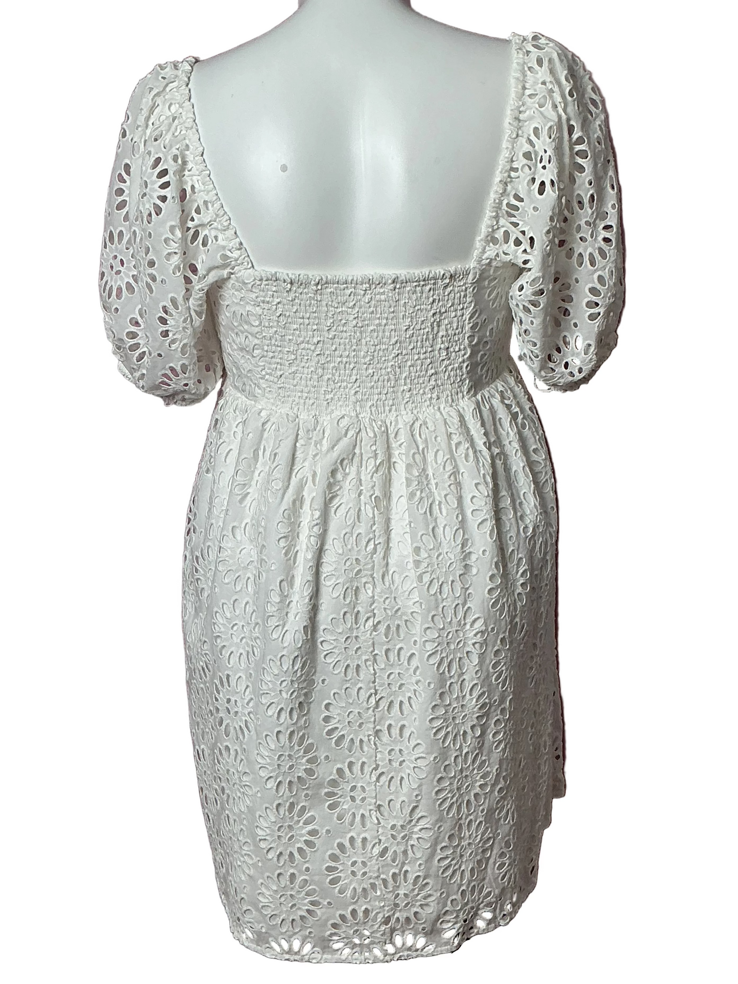 Lilly Pulitzer NWT - Kay Short Sleeve Eyelet Dress - Resort White Oversized Pinwheel Eyelet - Size 14