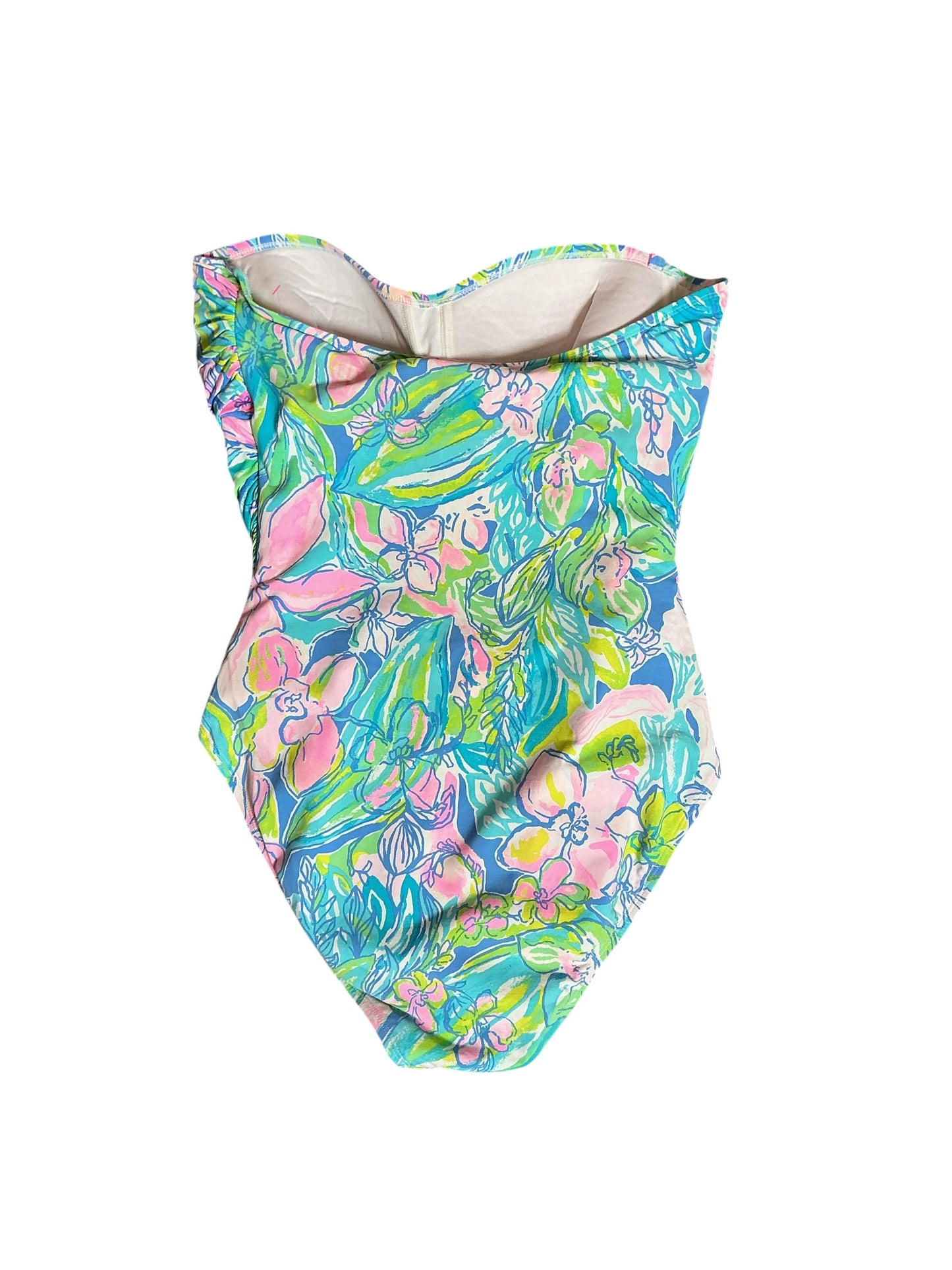 Lilly Pulitzer Flamenco One Piece Swimsuit Bennet Blue Surf Gypsea Swim - Size 12