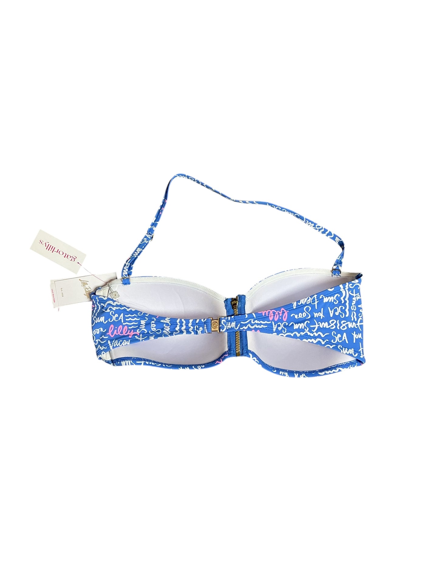 Lilly Pulitzer NWT Swim Top Genya Bandeau Sunwashed Blue Seacrets - Size 16