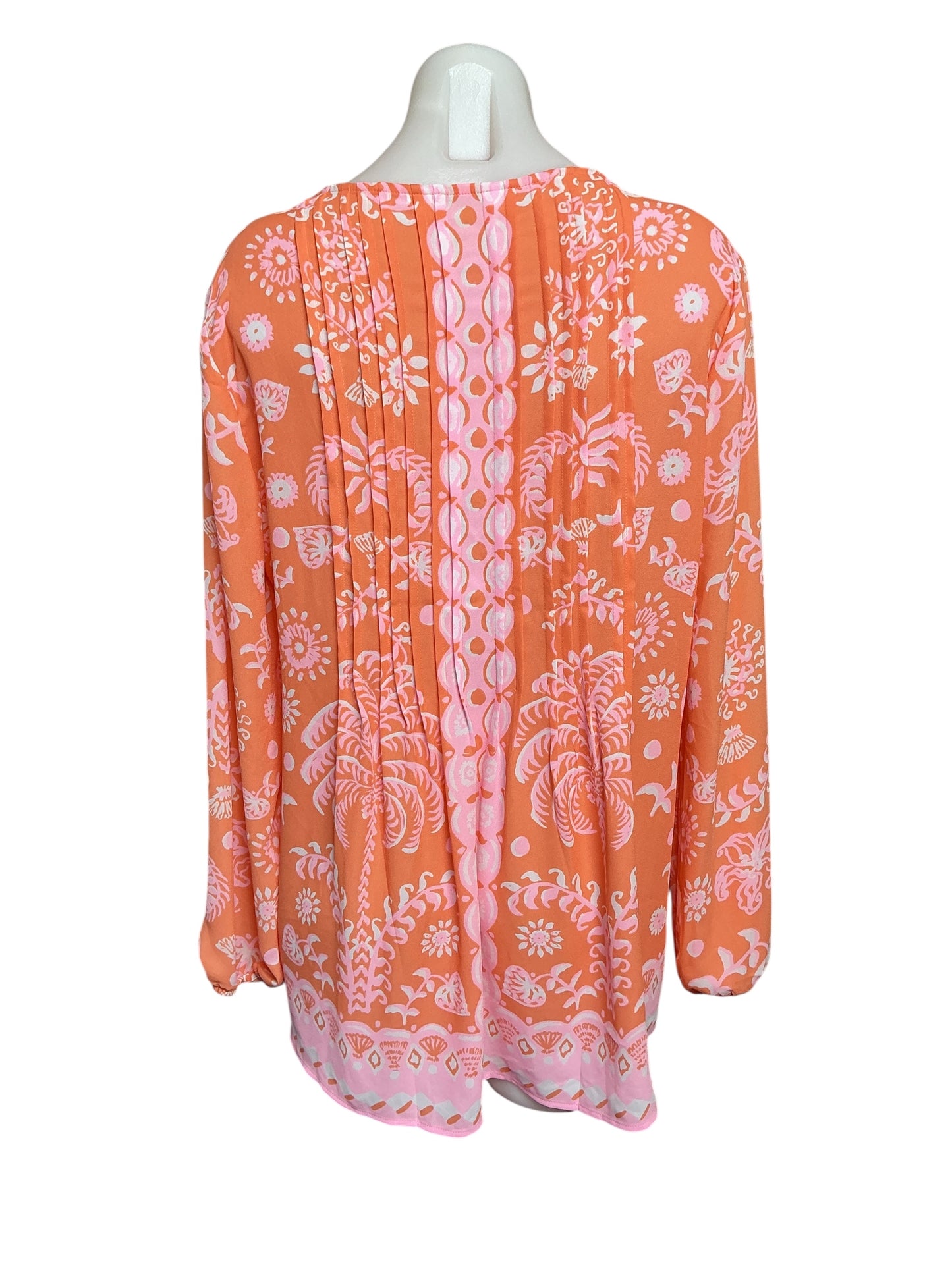 Lilly Pulitzer NWT Marlina Long Sleeve - Papaya Breezy Palm Engineered - Size M