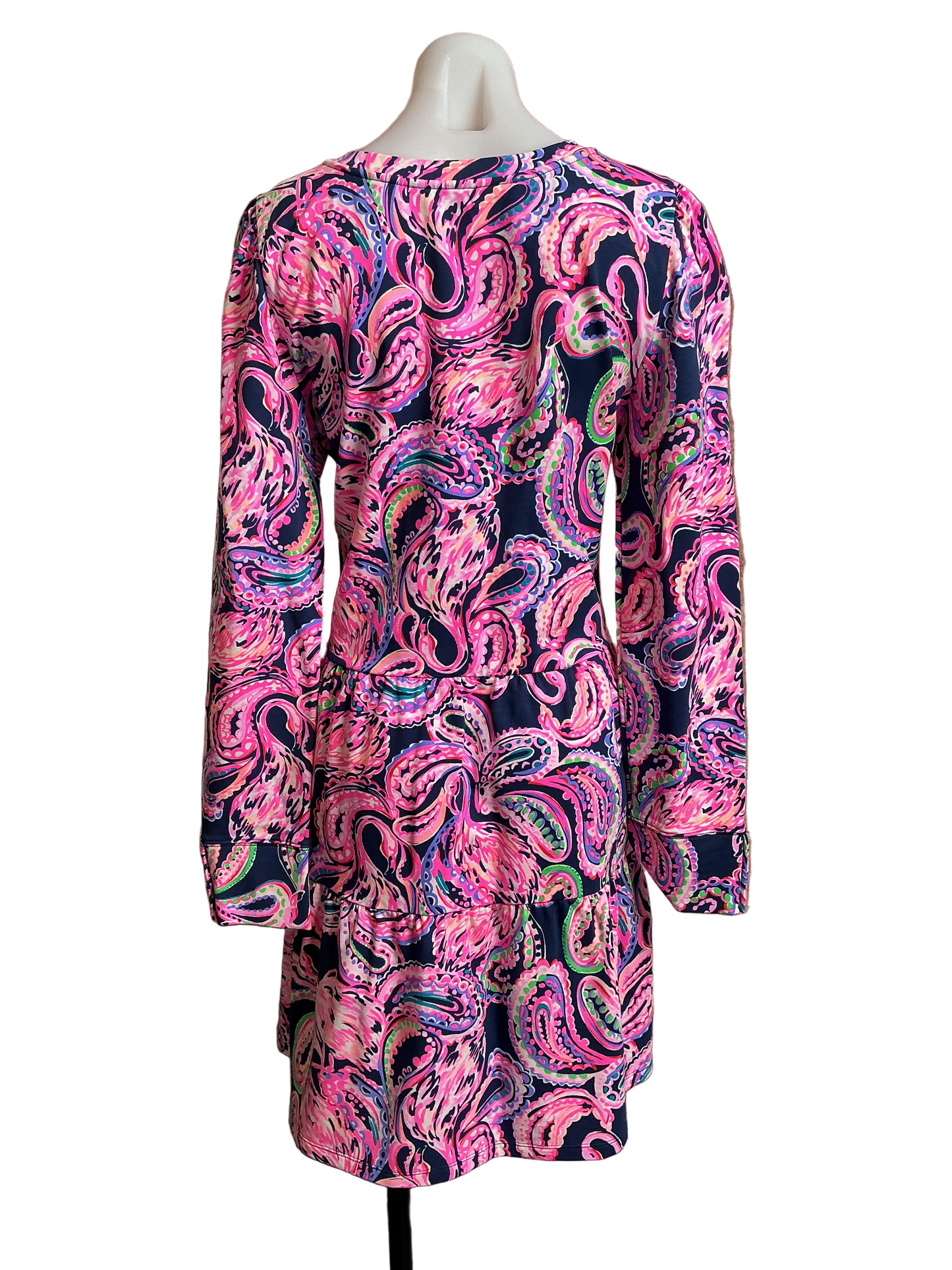 Lilly Pulitzer NWT UPF 50+ Arlette Dress High Tide Navy Flock To The Top - Size L