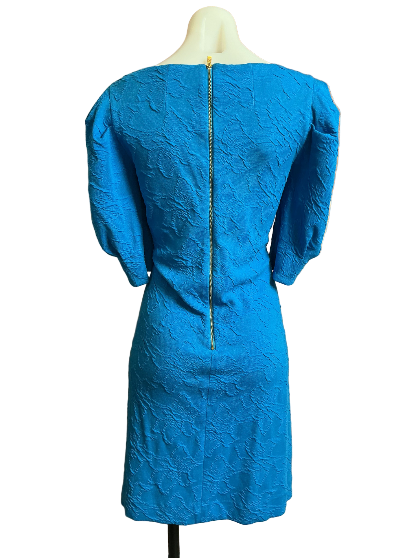 Lilly Pulitzer NWT Feona Elbow Sleeve Dress Teal Bay Knit Pucker Jacquard - Size L