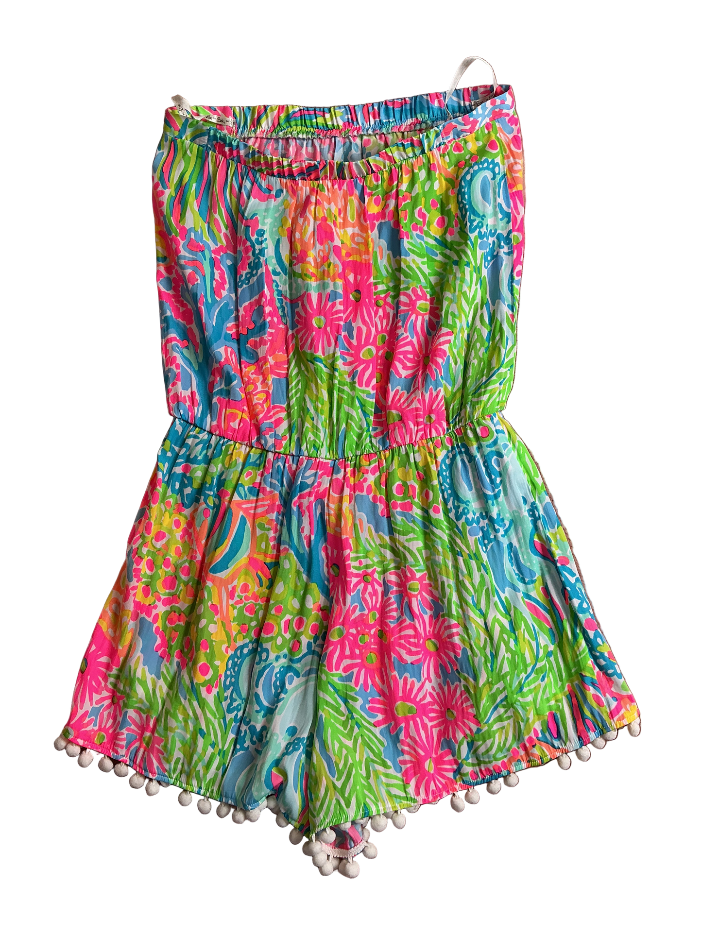 Lilly Pulitzer NWT Daisy Romper Seaspray Blu Lovers Coral - Size S