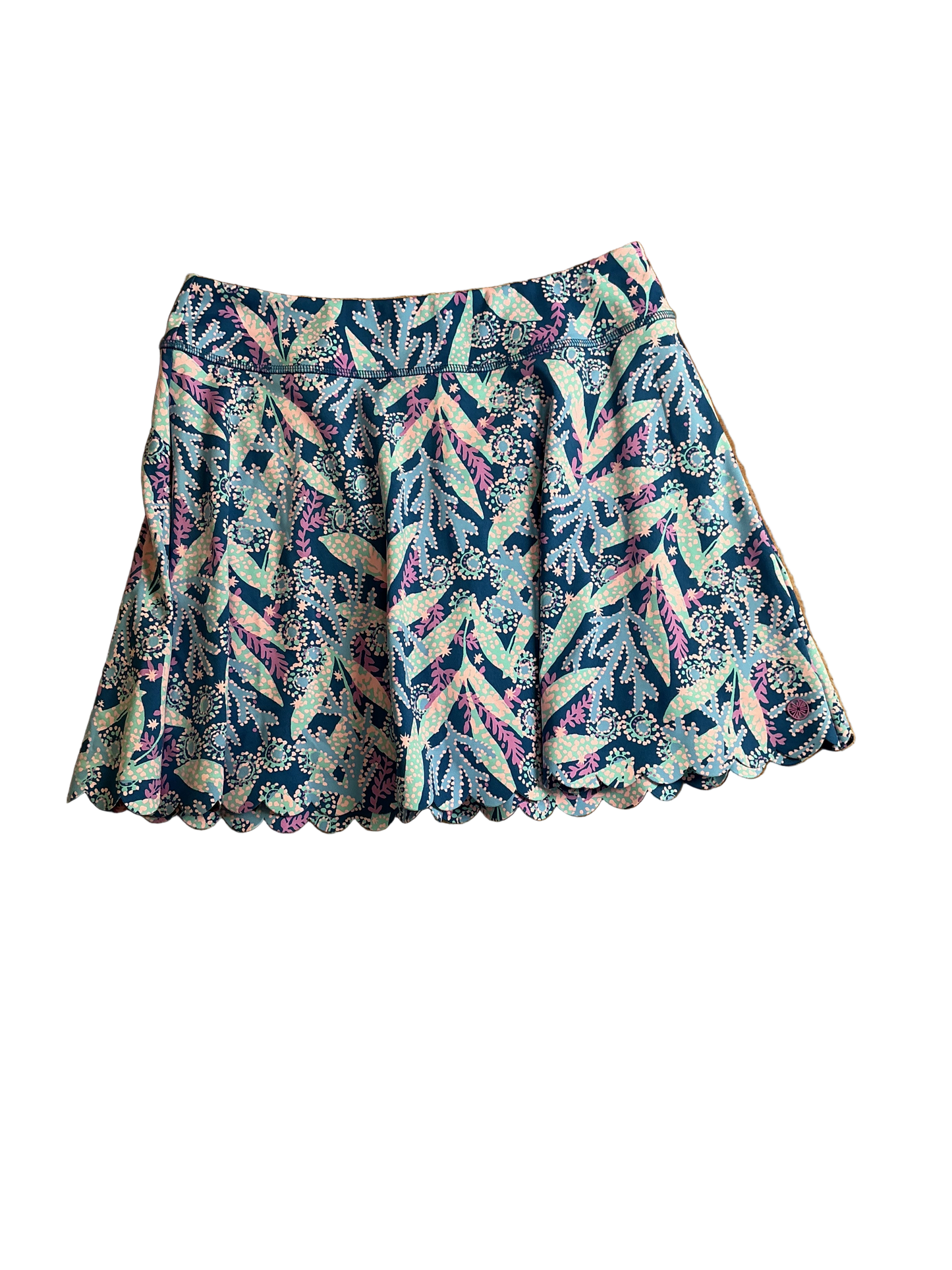 Lilly Pulitzer NWT Aila High Rise Scallop Skort UPF 50+ Barton Blue Star Gazing - Size M