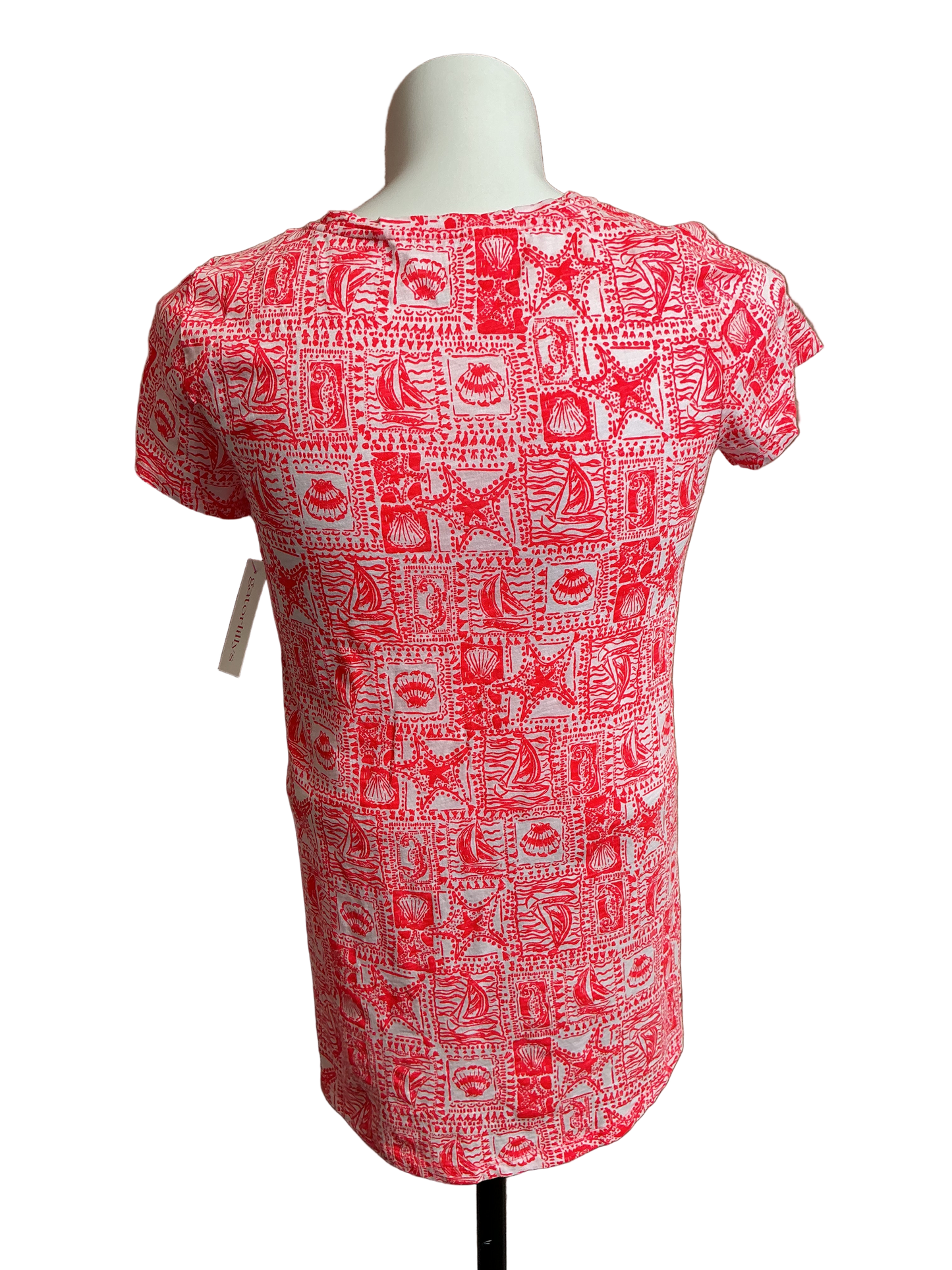 Lilly Pulitzer NWT Etta Scoop Neck Mizner Red Seaside Harbour - Size M